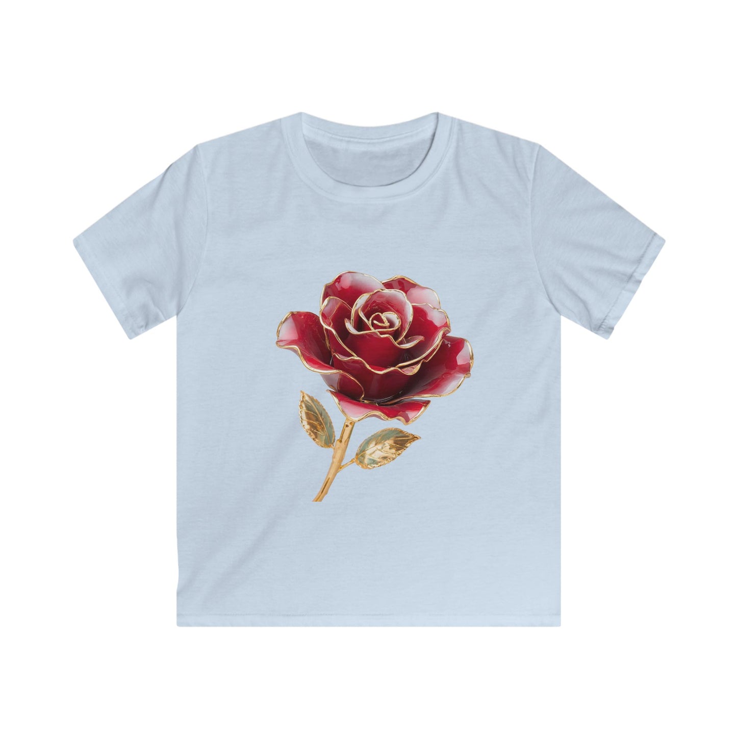 Kids Tee — Vintage Red Rose Floral Shirt for Girls & Boys