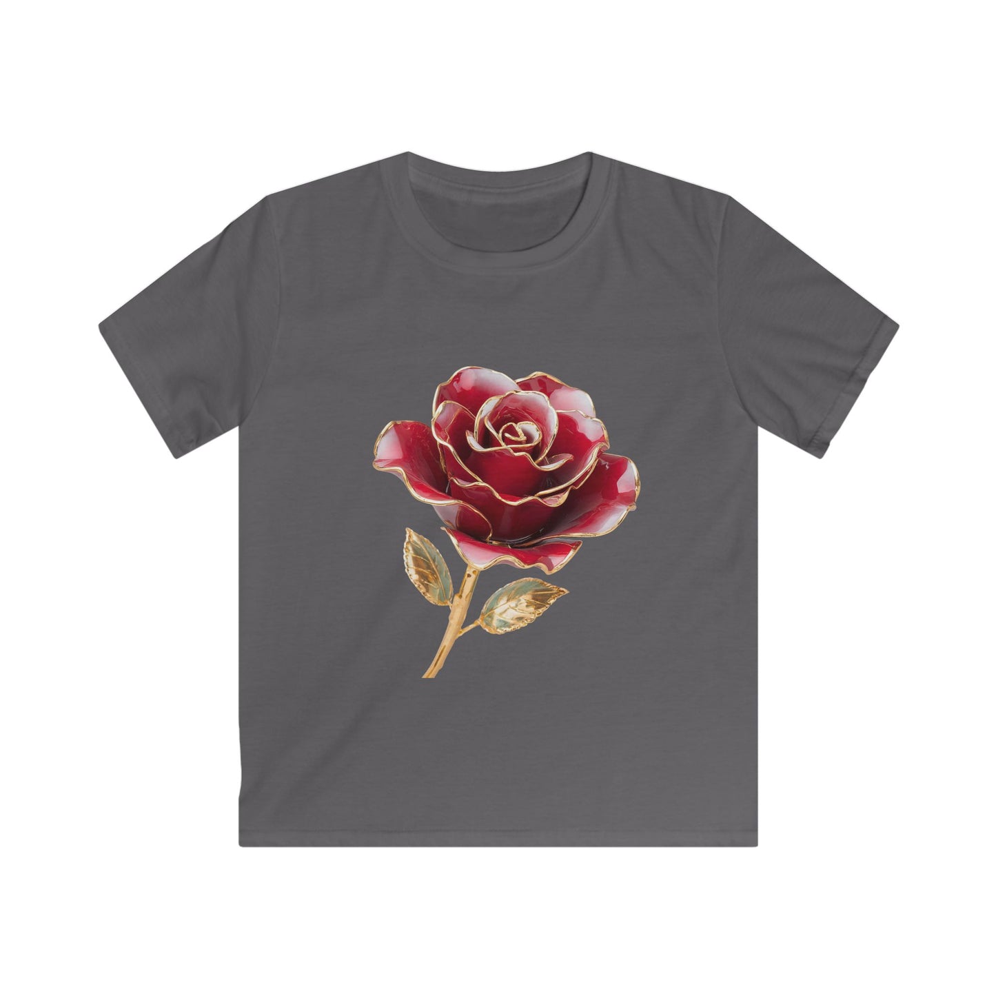 Kids Tee — Vintage Red Rose Floral Shirt for Girls & Boys
