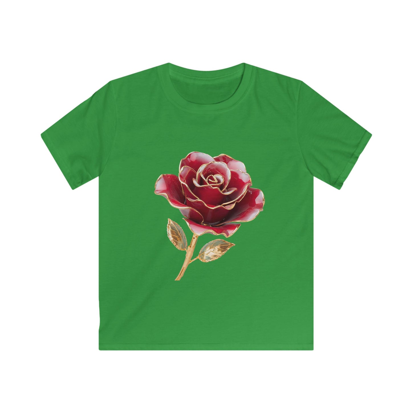 Kids Tee — Vintage Red Rose Floral Shirt for Girls & Boys