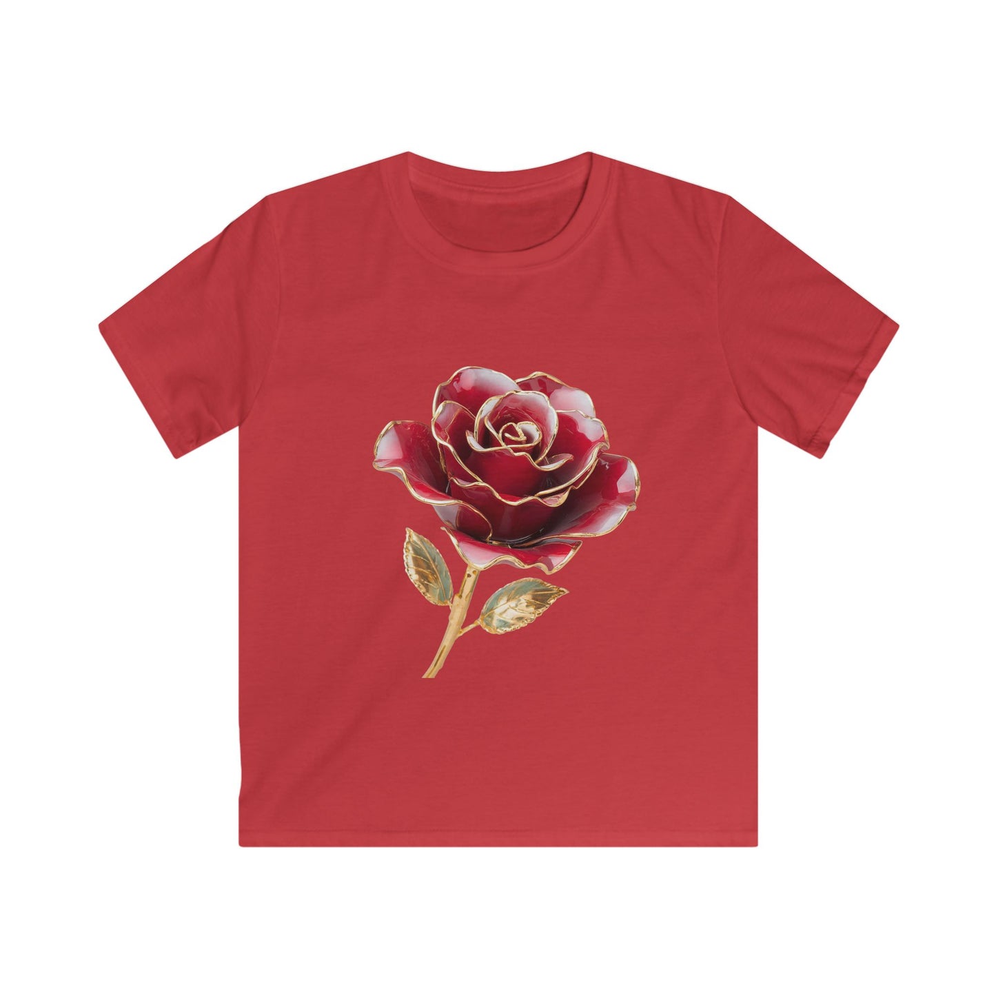Kids Tee — Vintage Red Rose Floral Shirt for Girls & Boys