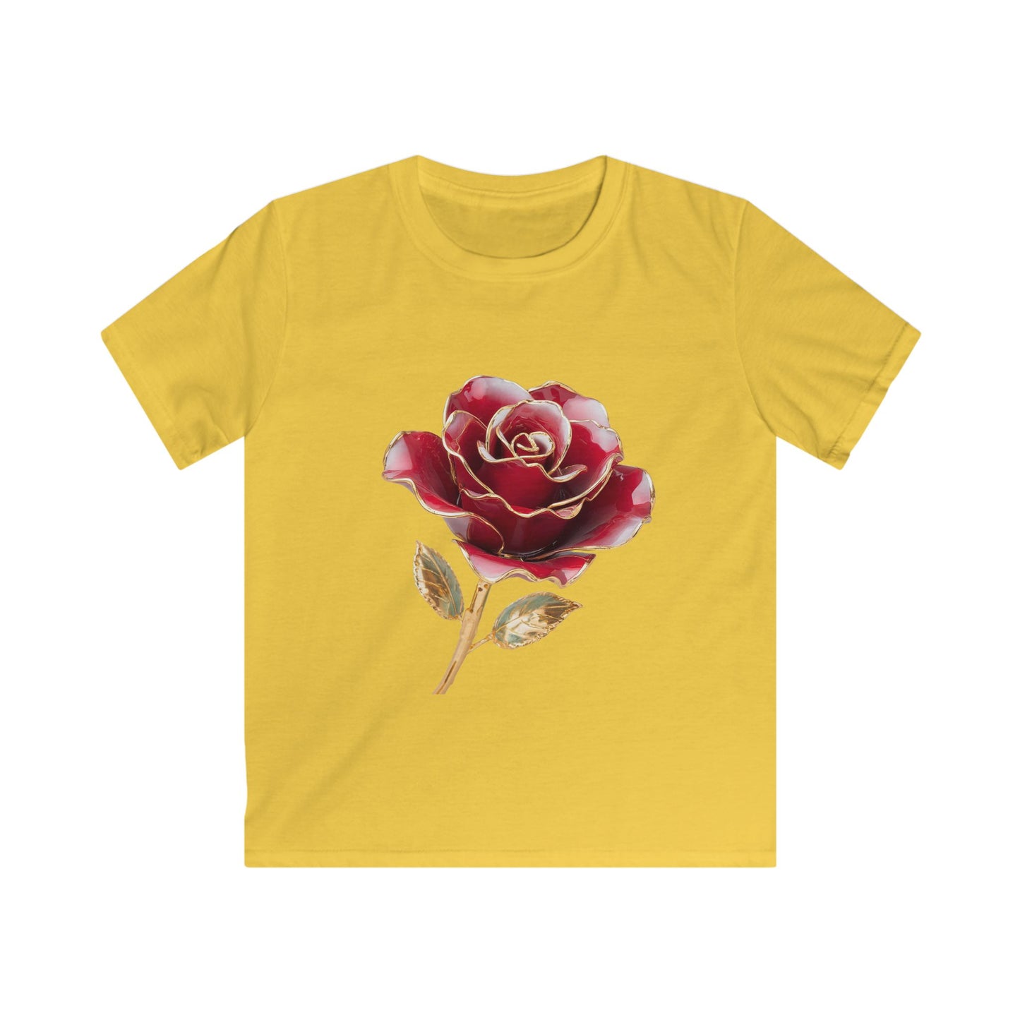 Kids Tee — Vintage Red Rose Floral Shirt for Girls & Boys