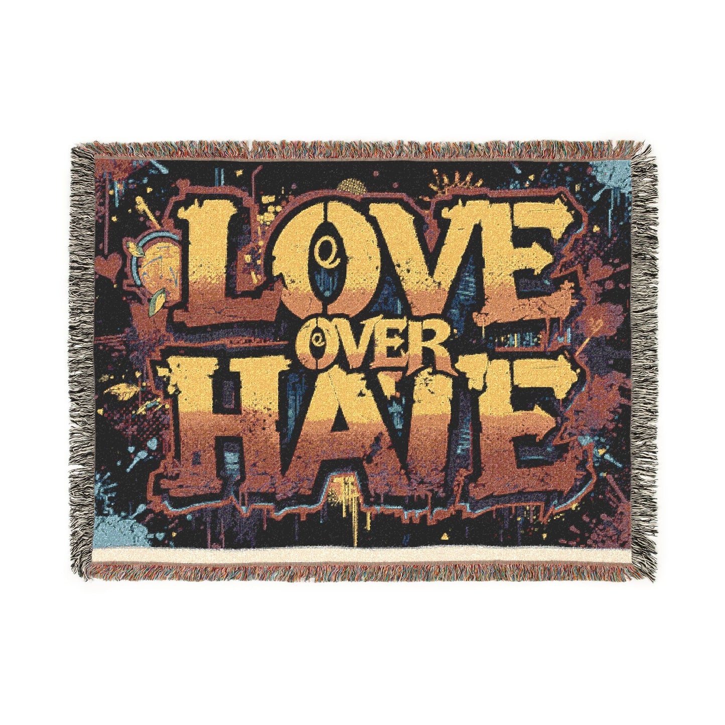 Love over Hate Woven Blanket