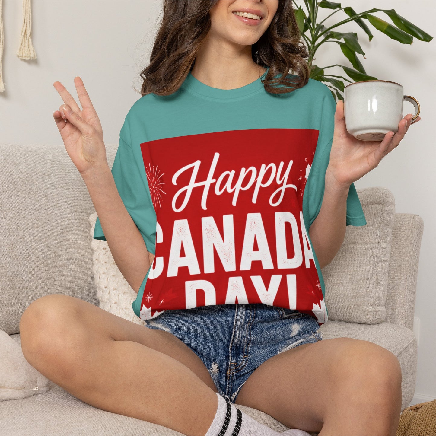 Happy Canada Day T-Shirt — Red Maple Leaf Canada Day Tee