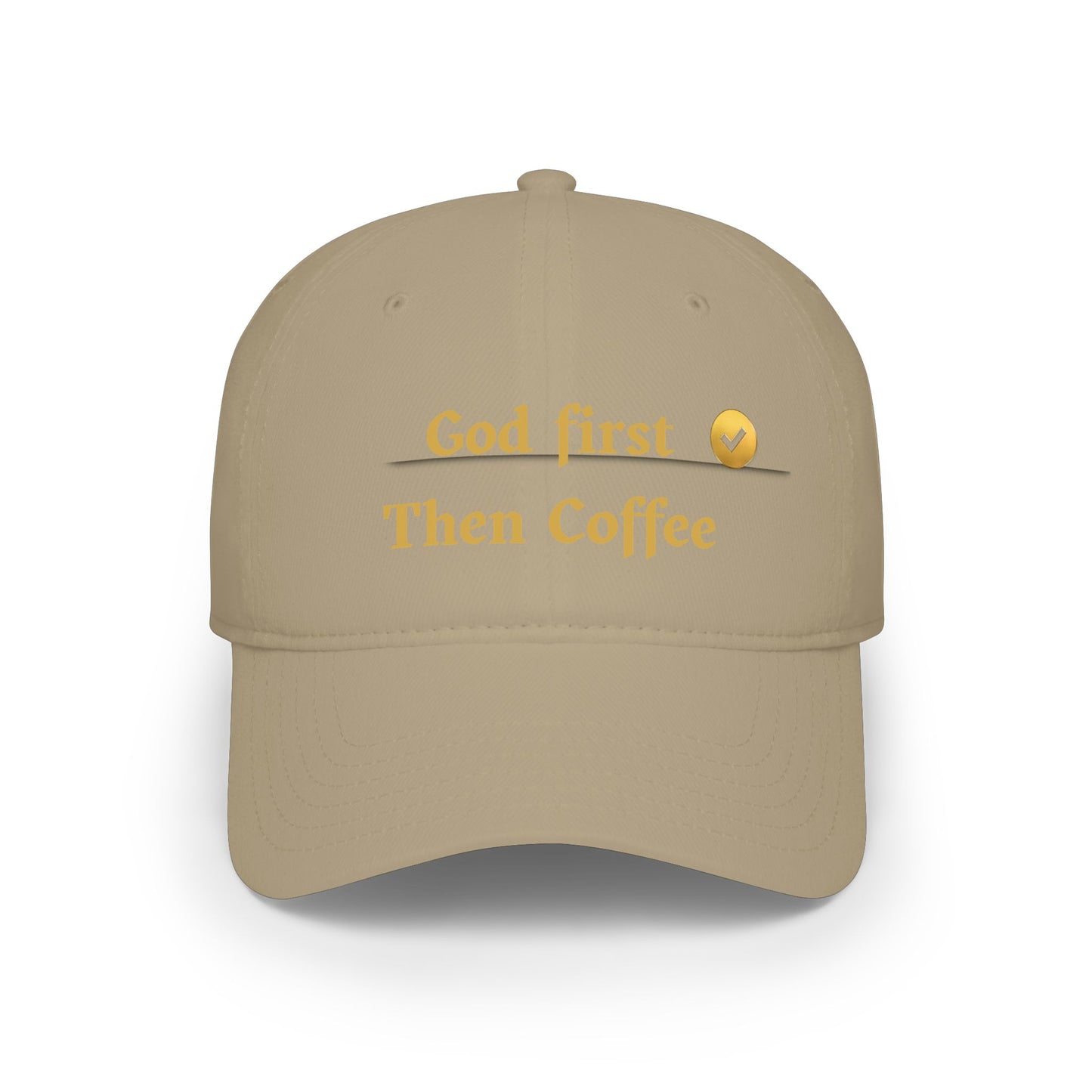 God First Then Coffee Baseball Cap - Christian Faith Prayer Hat