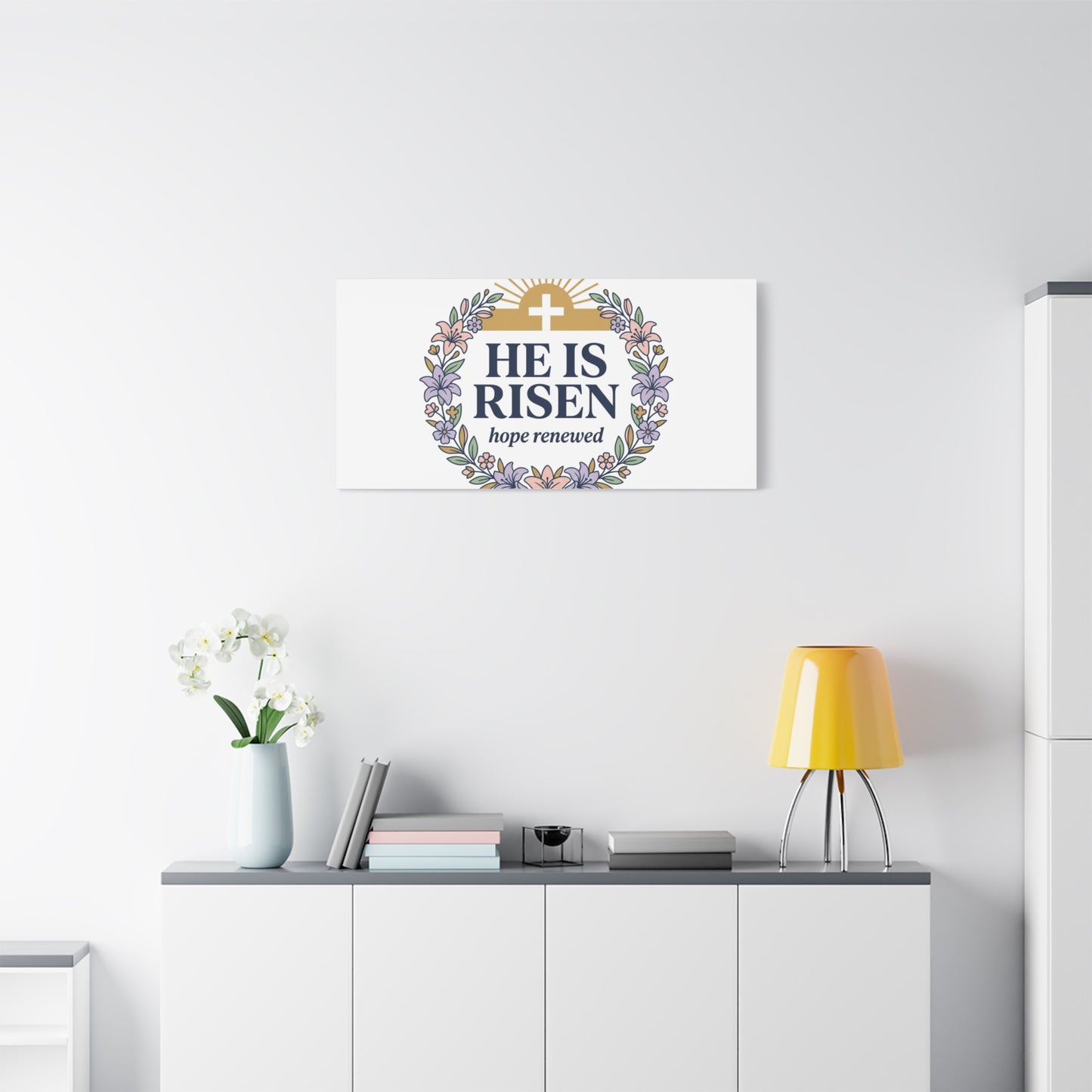 He Is Risen Canvas | Christian Easter Wall Art, Resurrection Scripture