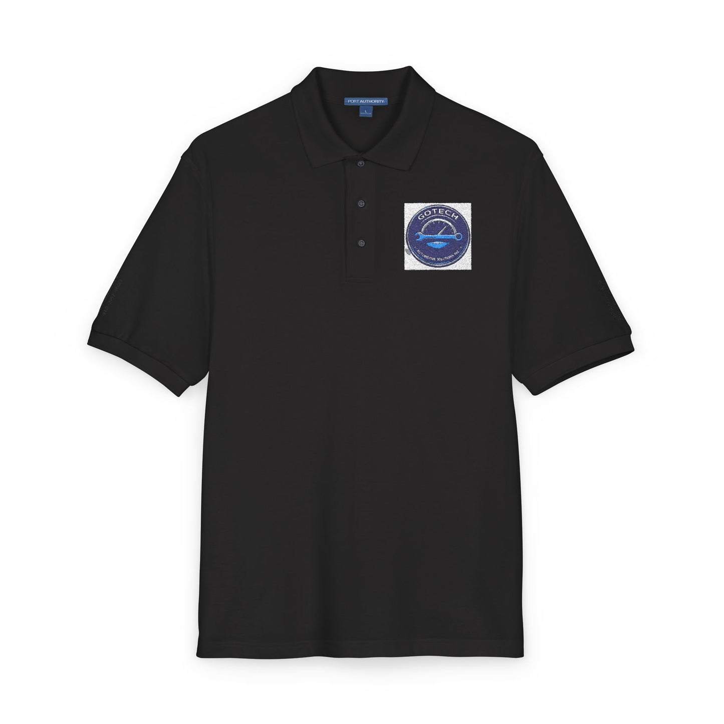 Embroidered Blue Ripple Logo Polo