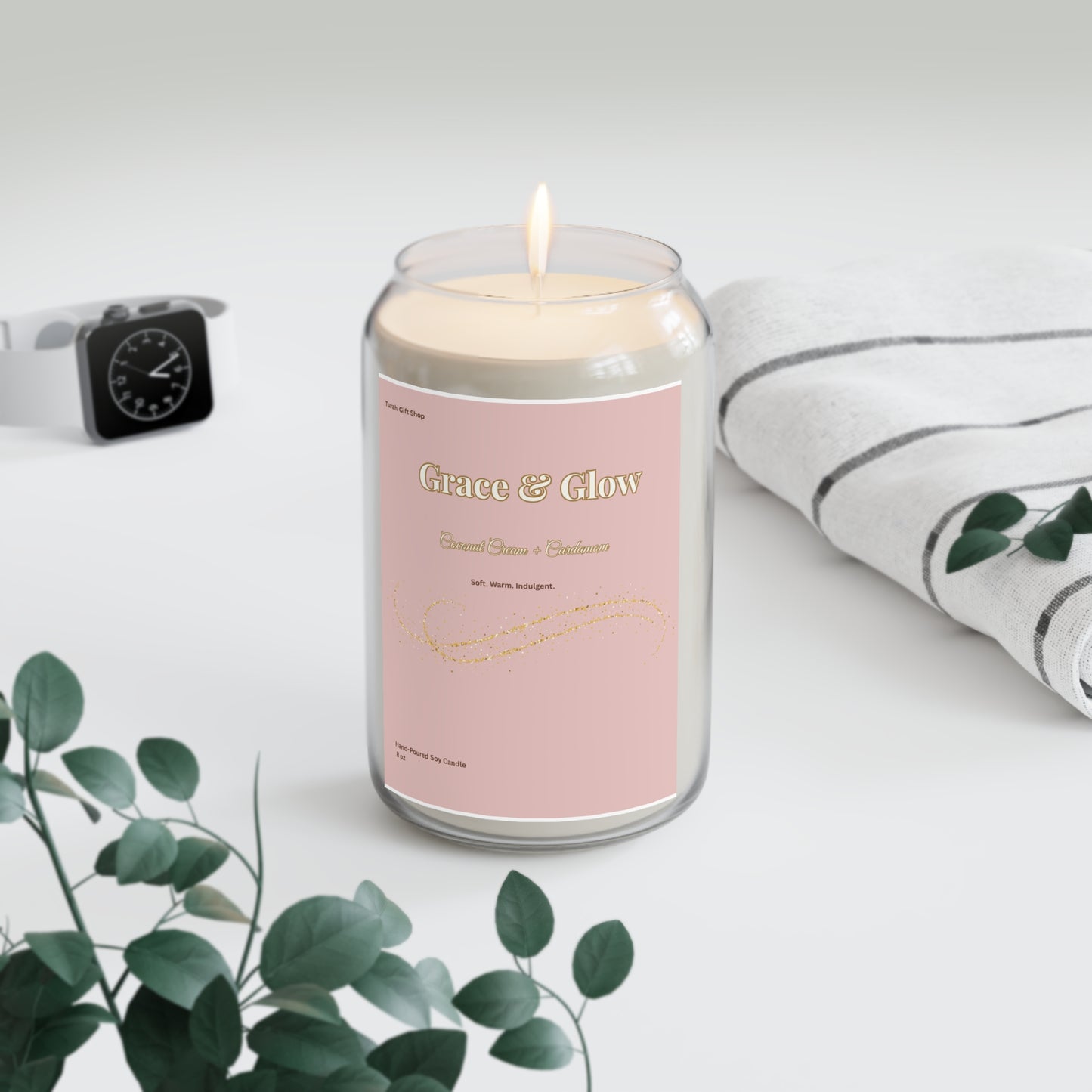Soy Candle — "Grace & Glow" Scented Jar, 13.75 oz (Soft, Warm, Radiance)