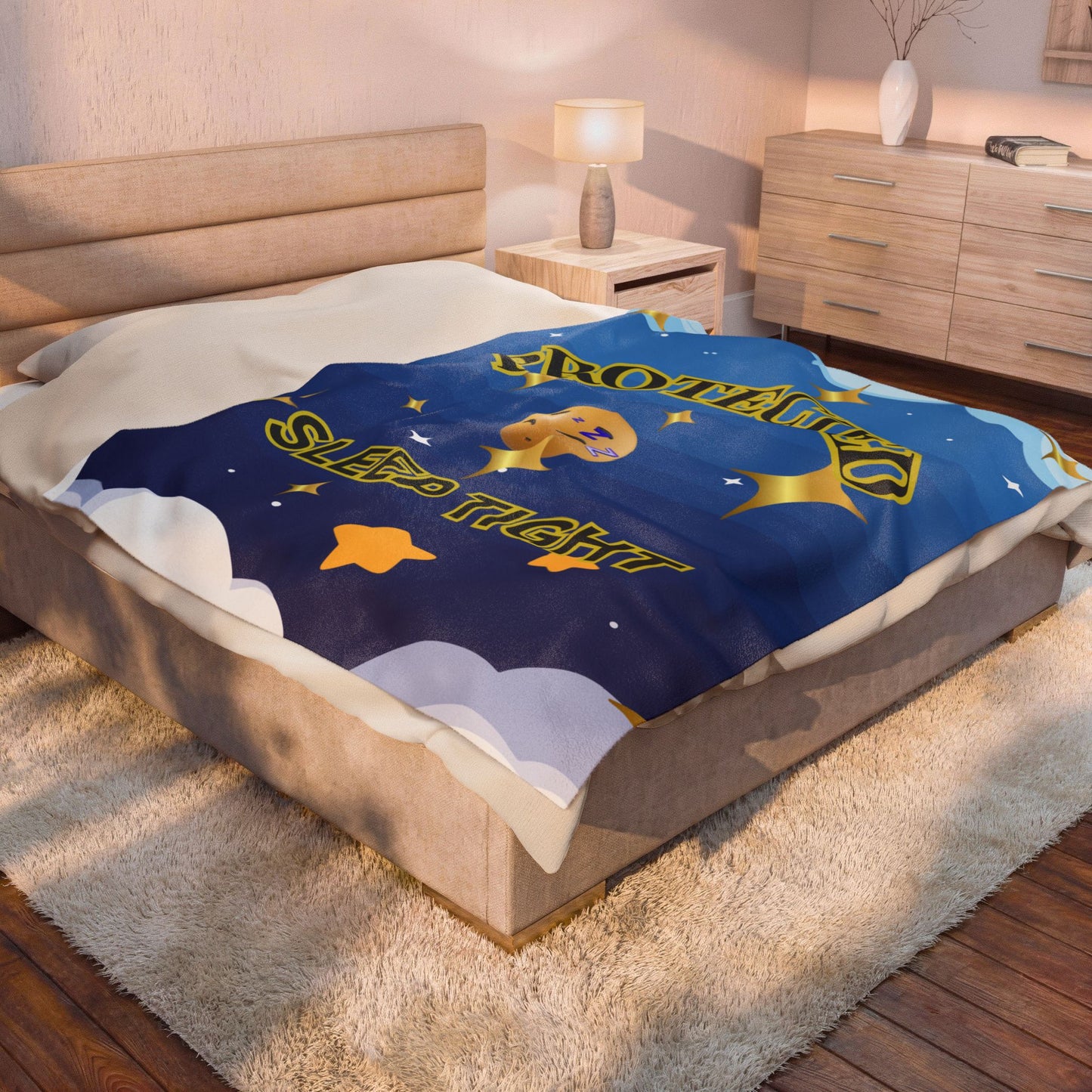 Protected Sleep Tight Velveteen Plush Blanket