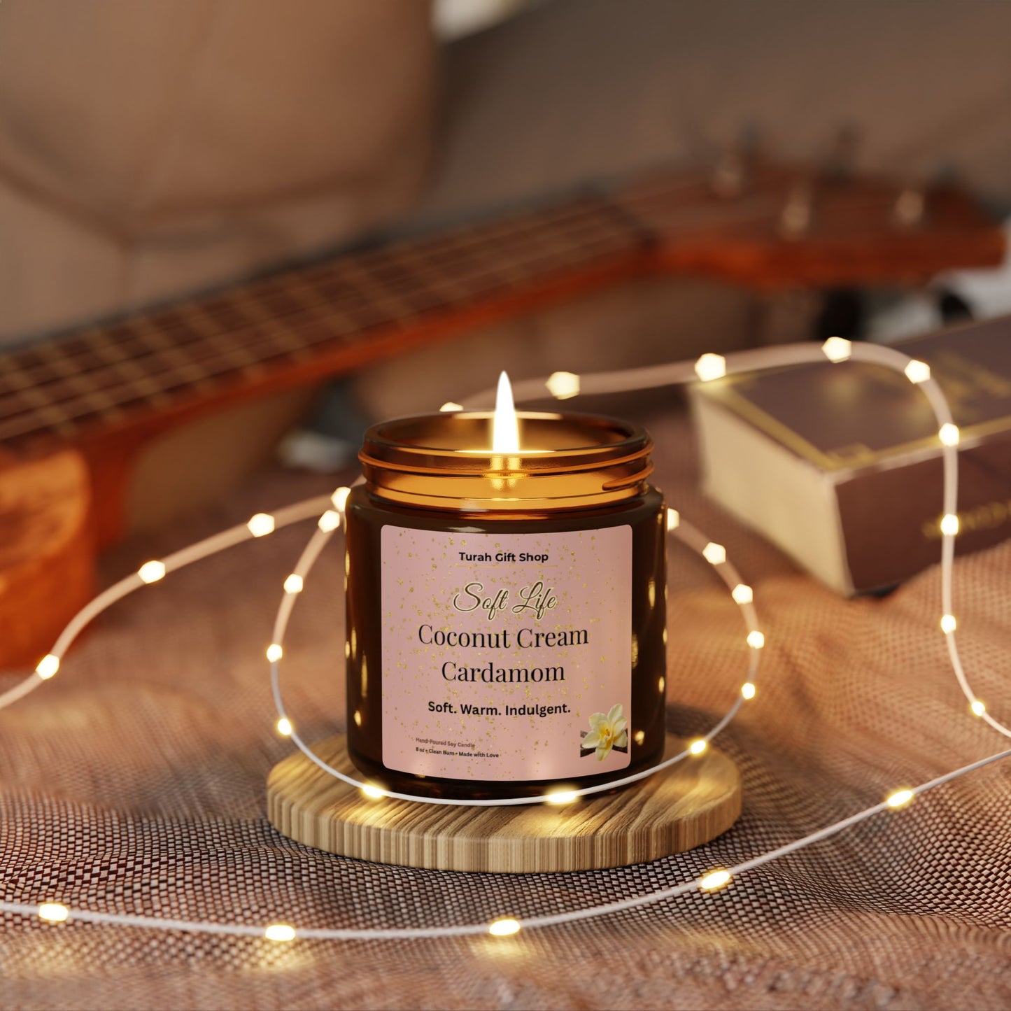 Luxury Mother’s Day Candle Gift | Blush Pink Gold Soy Candle | Relaxing Spa Candle for Mom