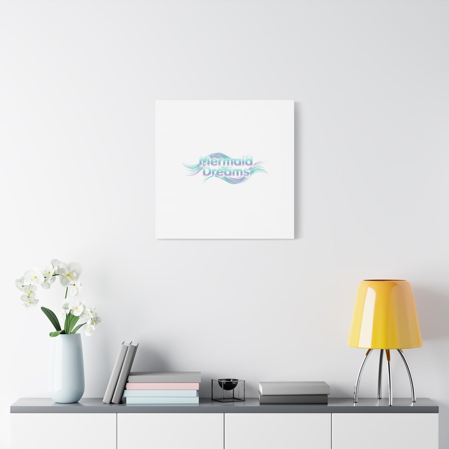 Mermaid Dreams Matte Canvas | iridescent text, pearly word accent