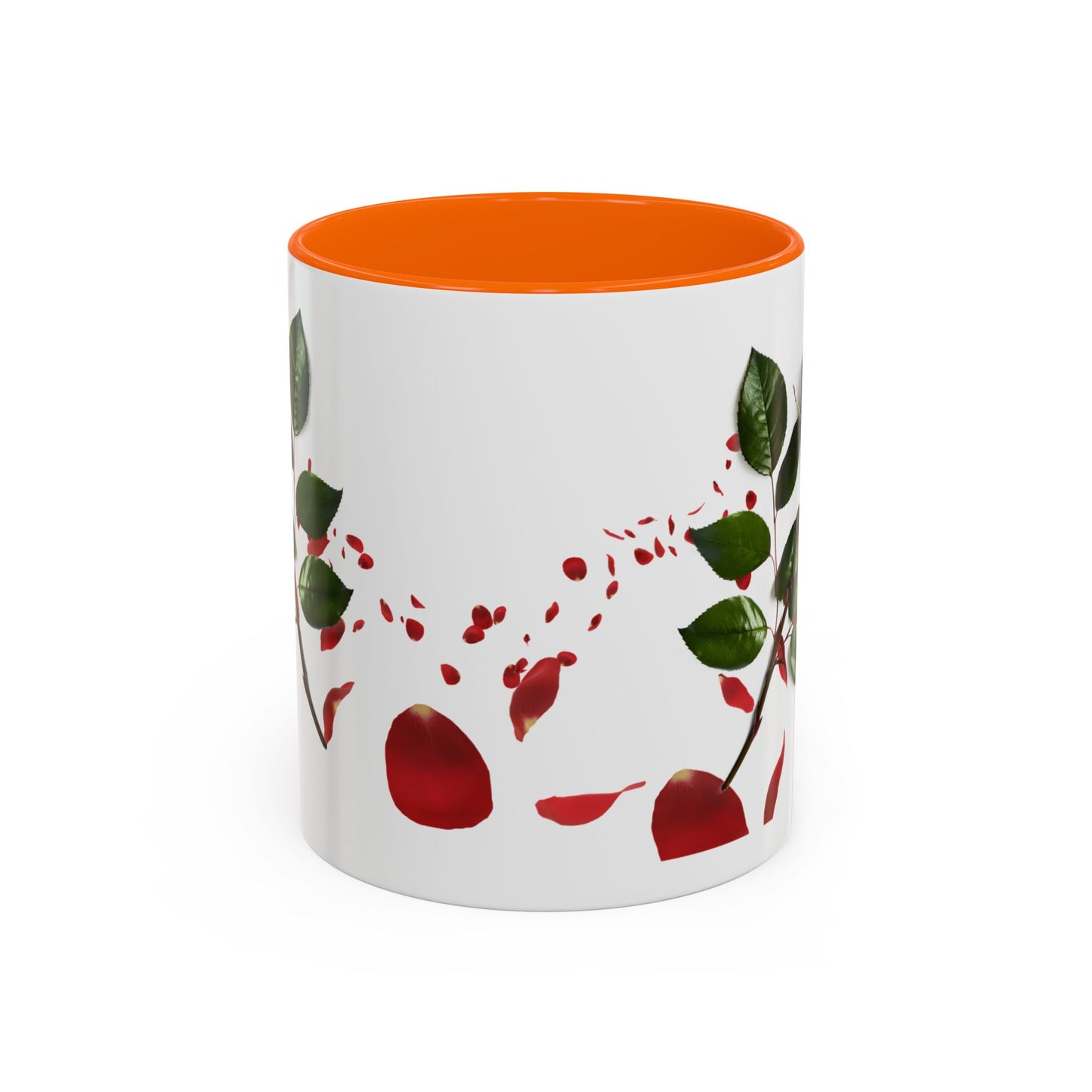 Red Rose Petals Accent Coffee Mug | 11oz 15oz