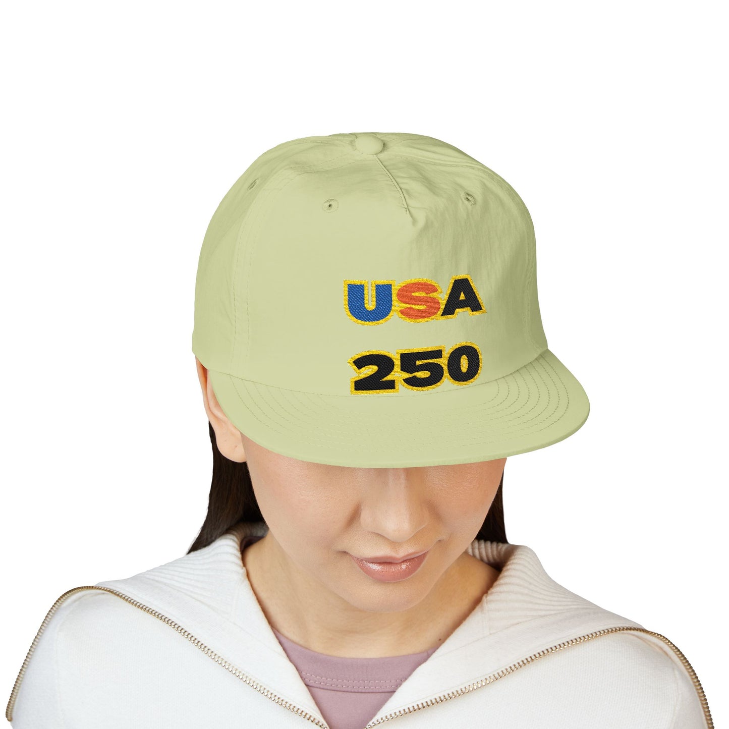 USA 250 Surf Cap | Embroidered Trucker Hat, White Snapback