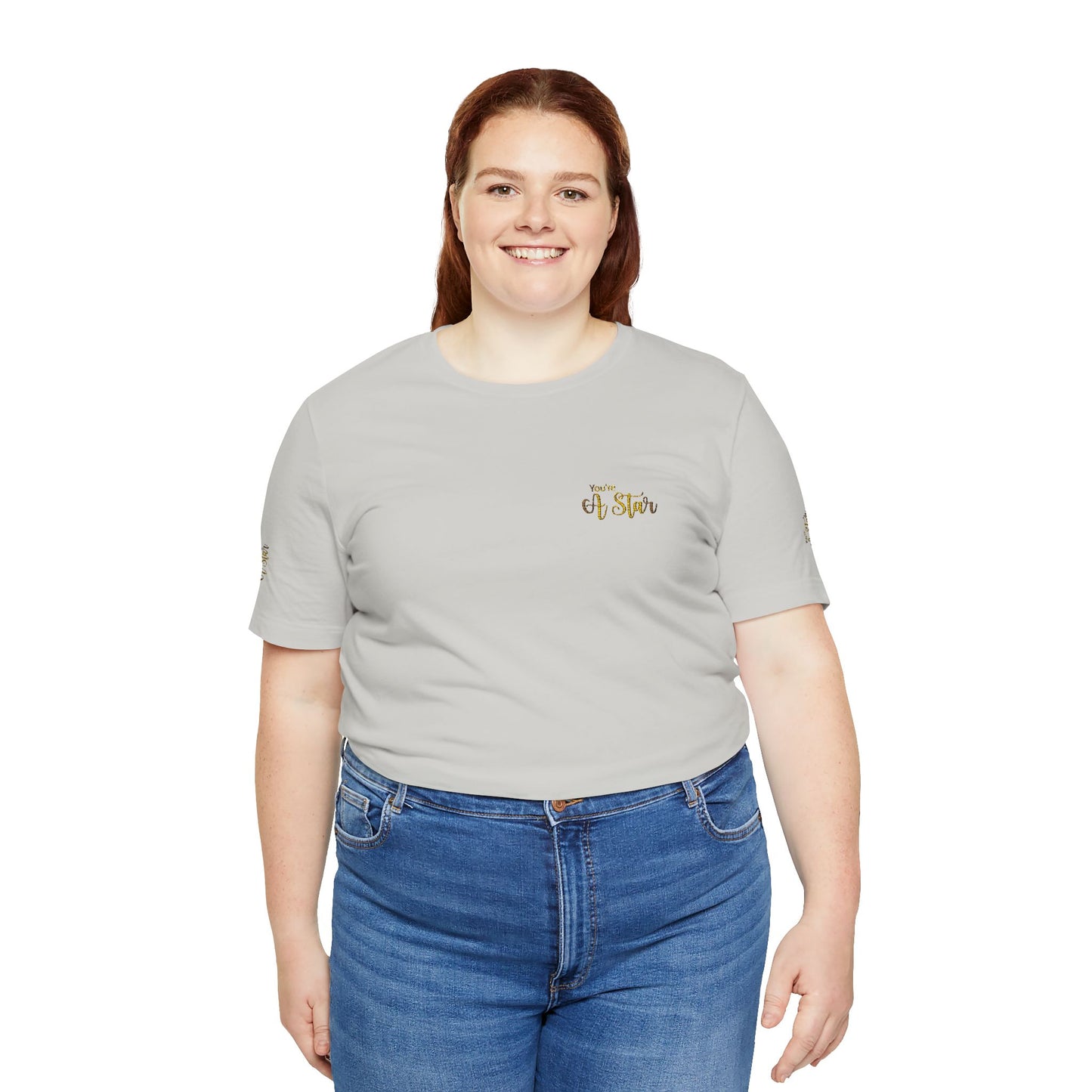 White Bee Graphic Tee — Small Chest & Sleeve Floral Bee Design