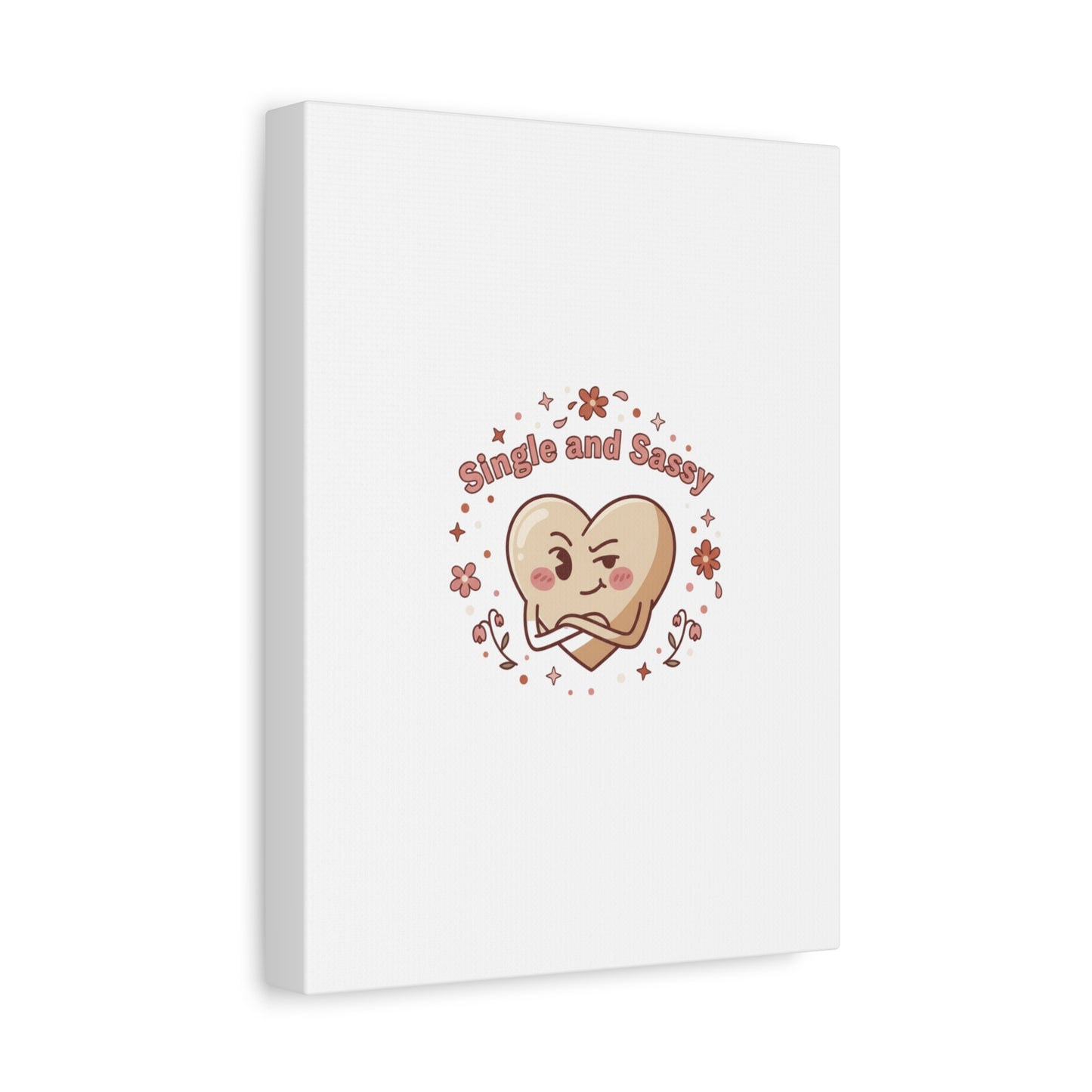 Single and Sassy Heart Canvas | Anti‑Valentine, Pastel Cynic Wall Art
