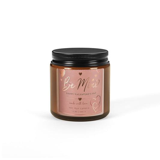 Valentine 'Be Mine' Scented Soy Candle — Amber Jar (Multiple Sizes)