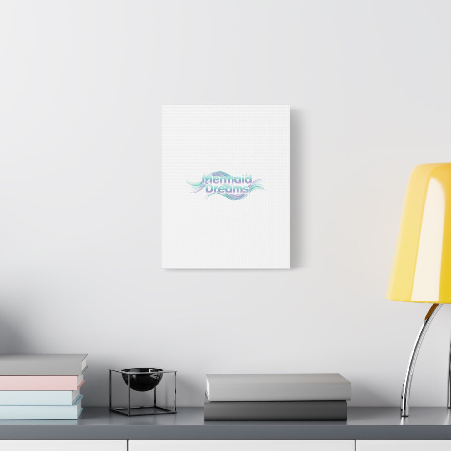 Mermaid Dreams Matte Canvas | iridescent text, pearly word accent