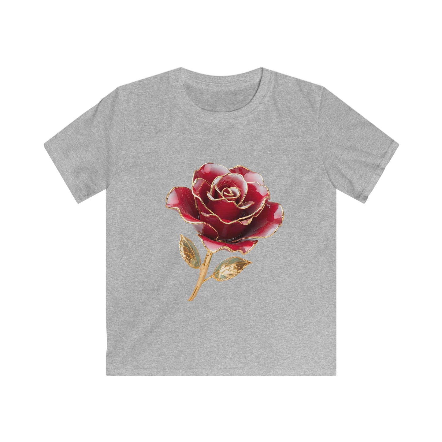 Kids Tee — Vintage Red Rose Floral Shirt for Girls & Boys