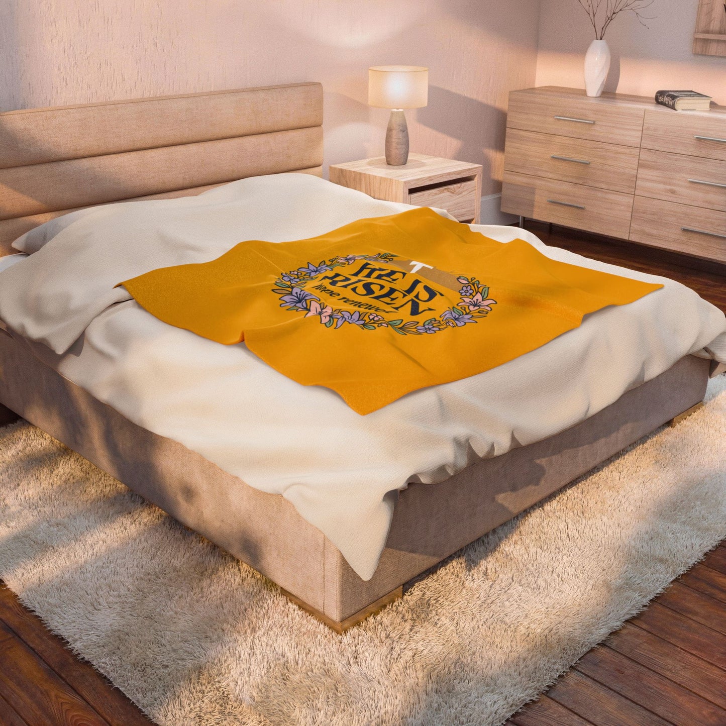 He Is Risen Velveteen Blanket | Easter Christian, Resurrection Scripture
