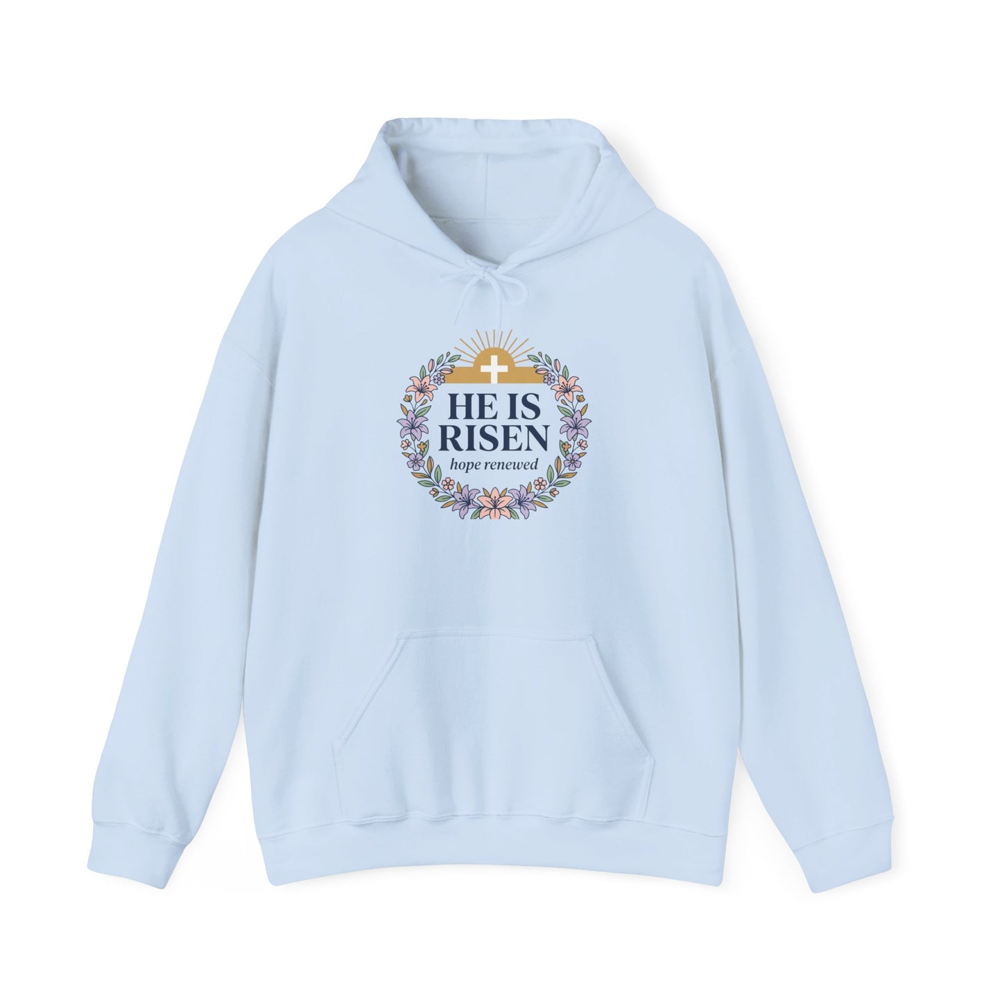 He Is Risen wreath hoodie | Christian Easter sweatshirt, resurrection apparel