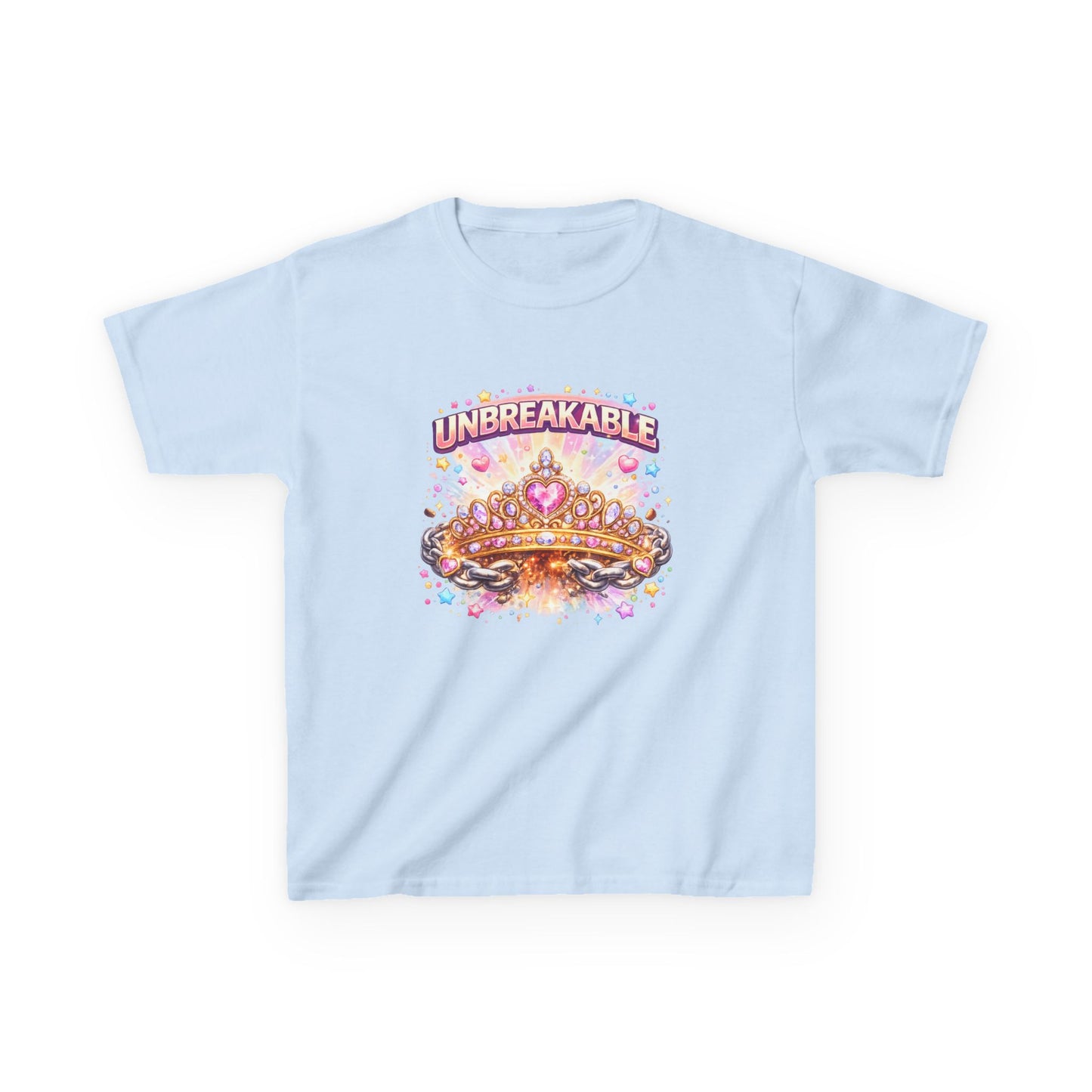 Unbreakable Crown Kids T-Shirt – Colorful Princess Crown Graphic Tee