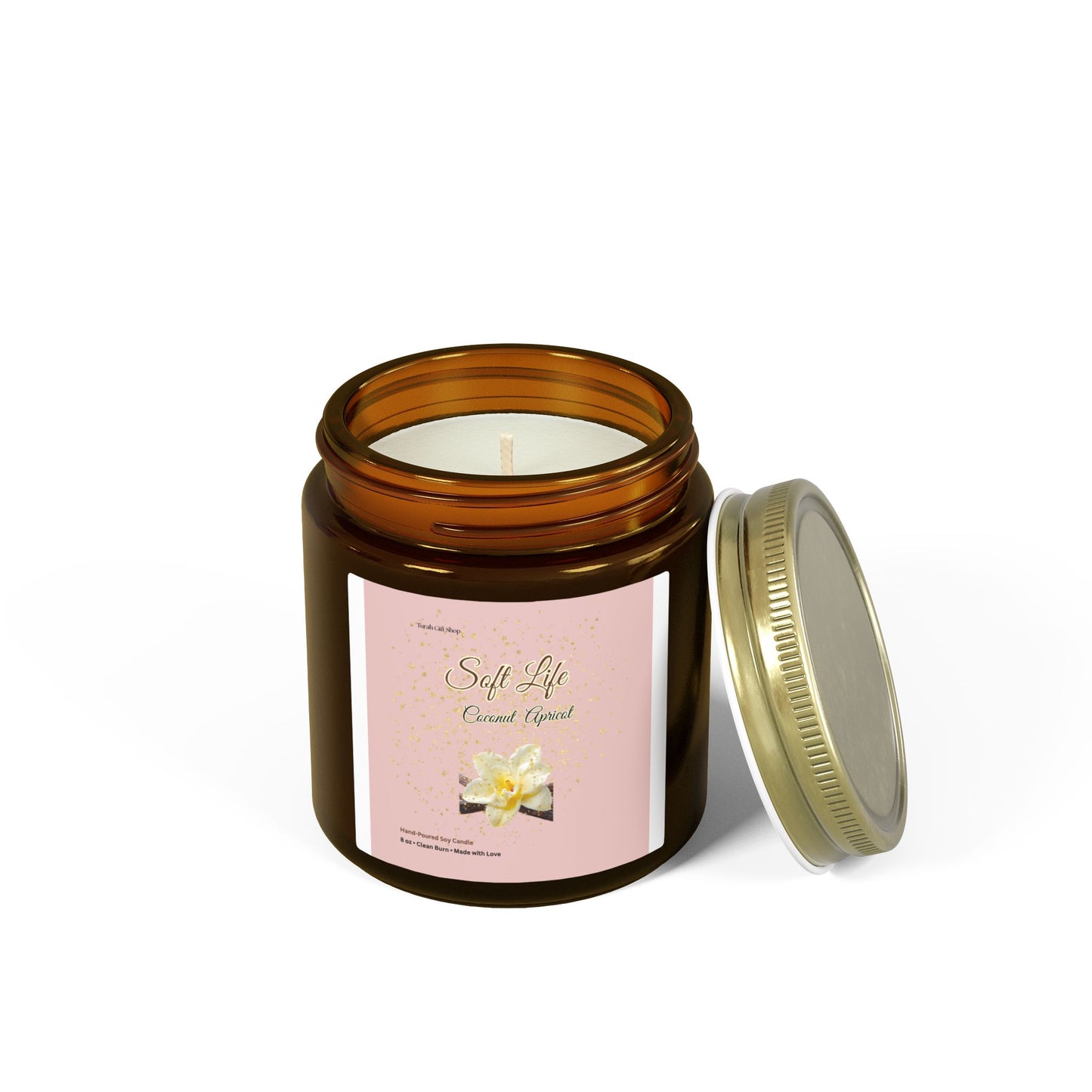 Coconut Apricot Scented Candle (4oz/9oz) - Tropical Vanilla Floral Soy Jar