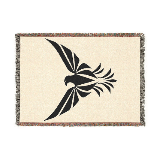 Tribal Eagle Woven Blanket | Southwestern Bird Throw
