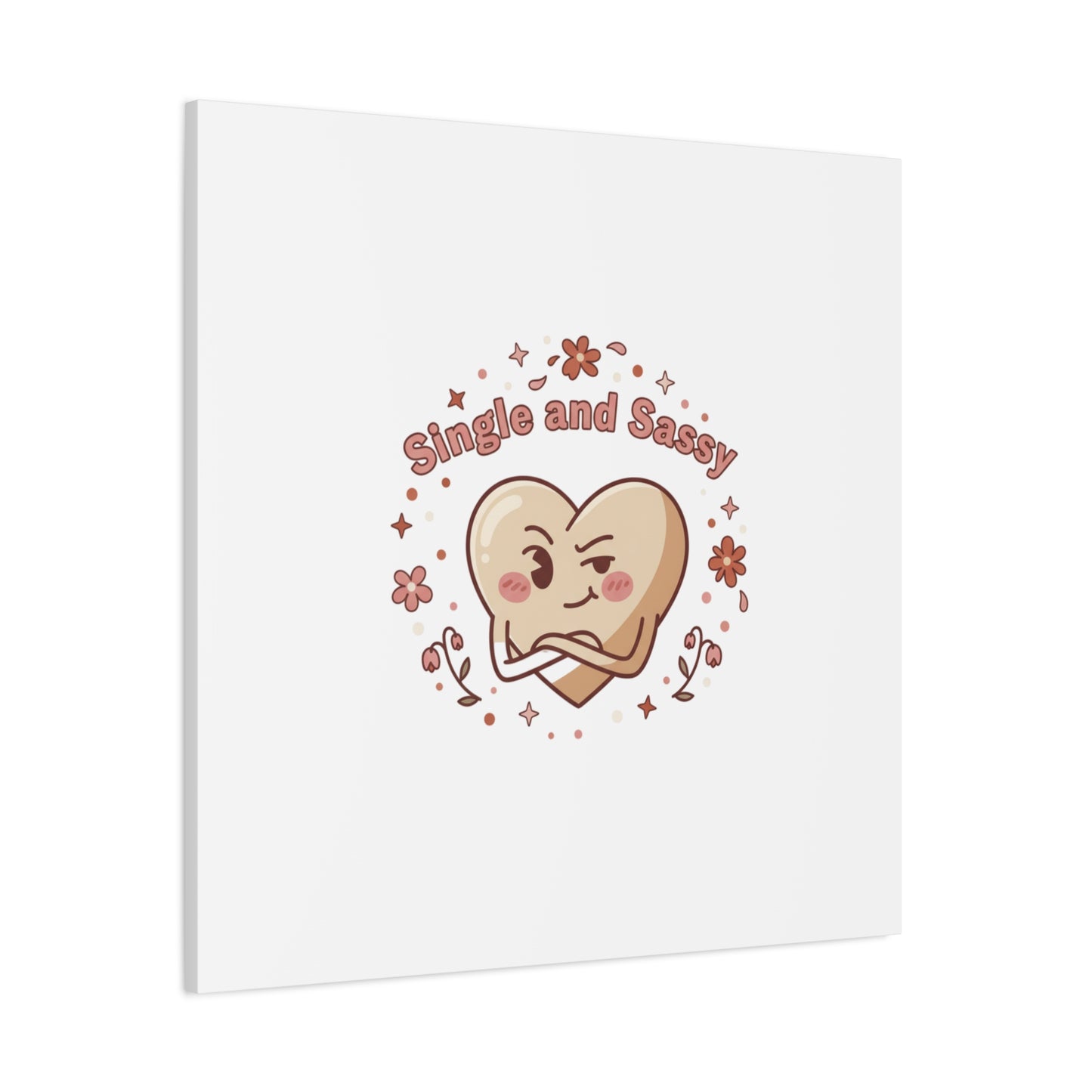 Single and Sassy Heart Canvas | Anti‑Valentine, Pastel Cynic Wall Art