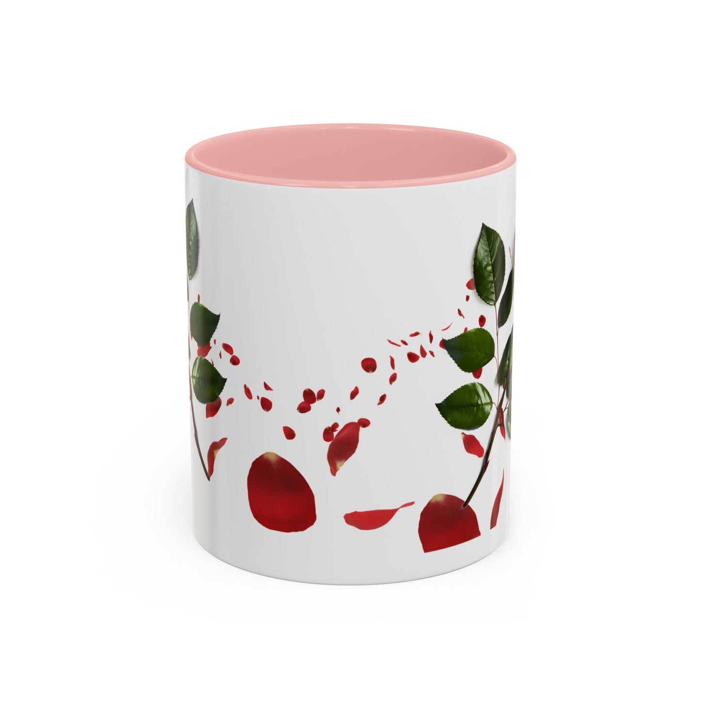 Red Rose Petals Accent Coffee Mug | 11oz 15oz