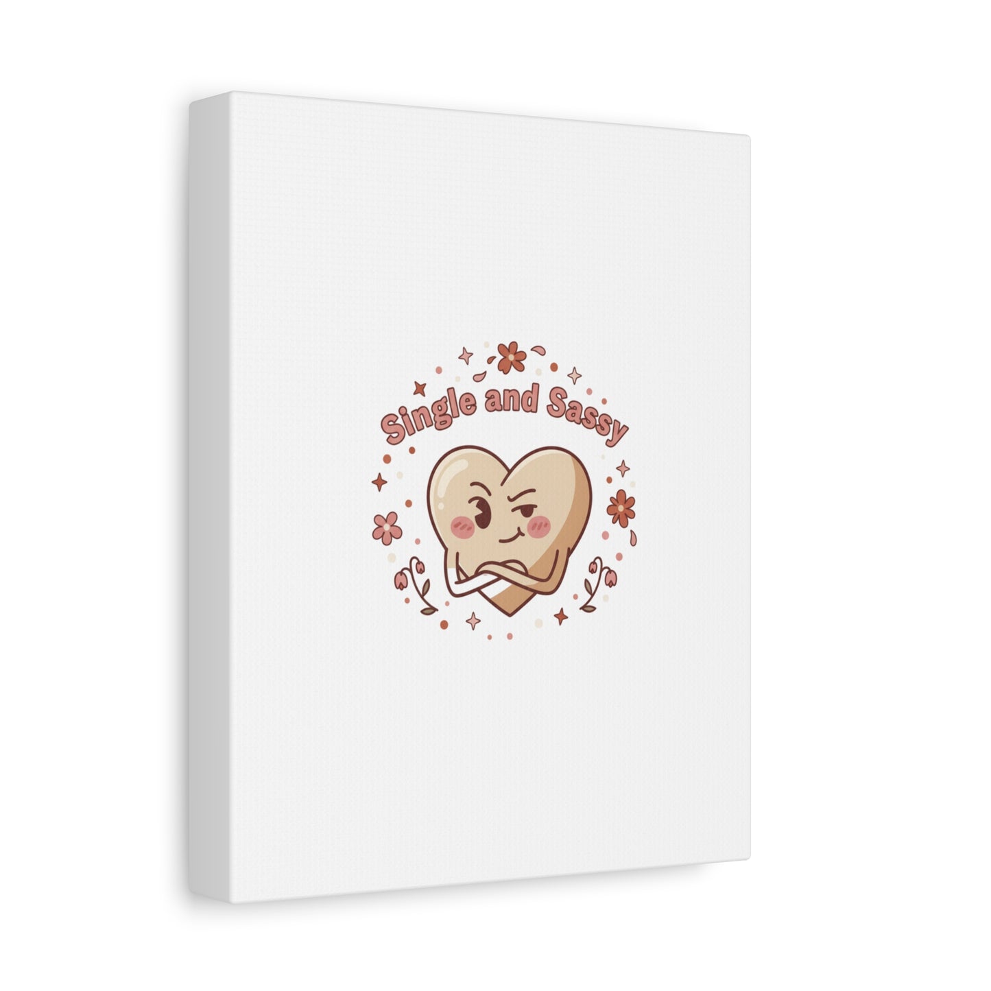 Single and Sassy Heart Canvas | Anti‑Valentine, Pastel Cynic Wall Art