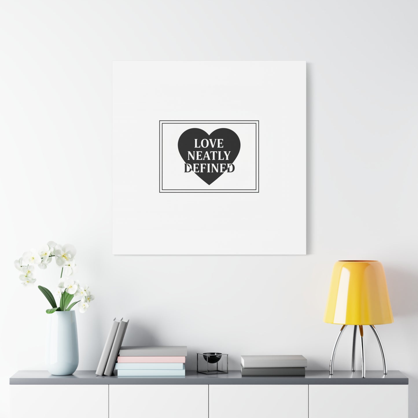 Love Neatly Defined Canvas, editorial black and white love print | elegant typography poster