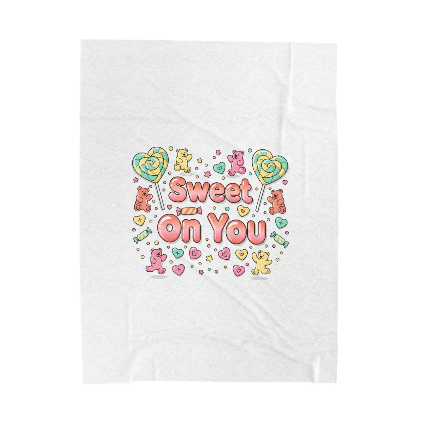 Sweet On You Plush Blanket | Candycore Valentine heart candy pattern