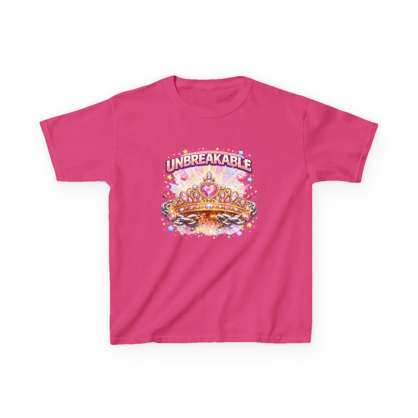 Unbreakable Crown Kids T-Shirt – Colorful Princess Crown Graphic Tee