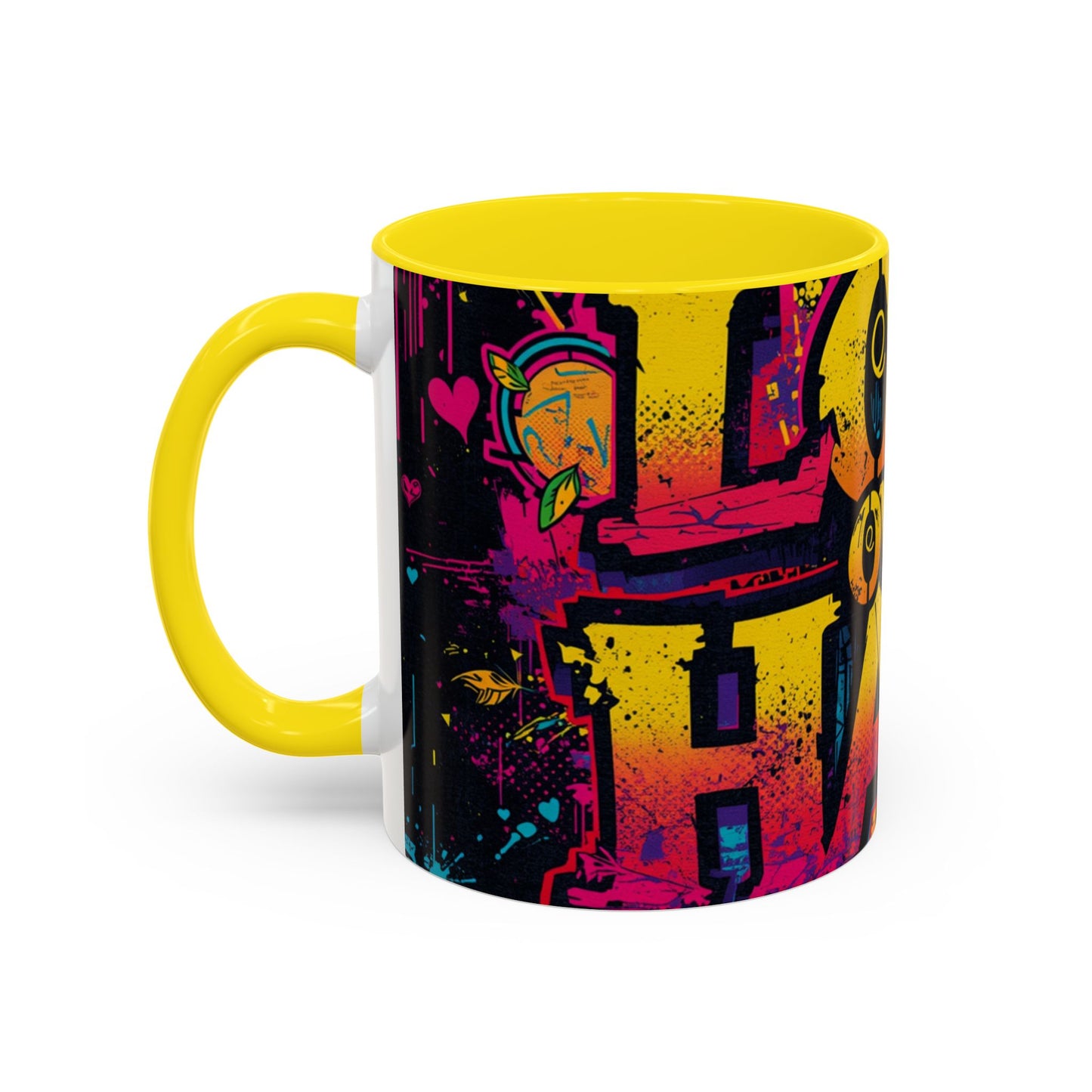 Love Over Hate Accent Coffee Mug — 11/15 oz Inspirational Ceramic Mug