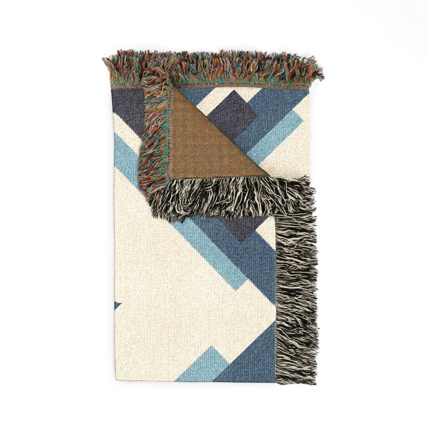 Geometric Diagonal Stripes Woven Blanket | Modern Abstract Throw