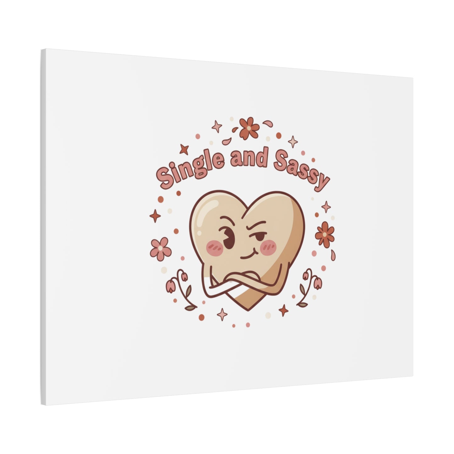 Single and Sassy Heart Canvas | Anti‑Valentine, Pastel Cynic Wall Art