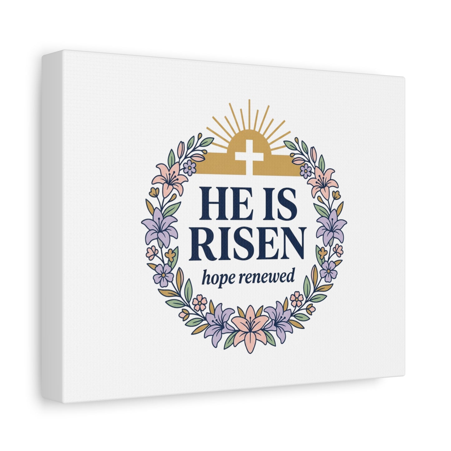 He Is Risen Canvas | Christian Easter Wall Art, Resurrection Scripture