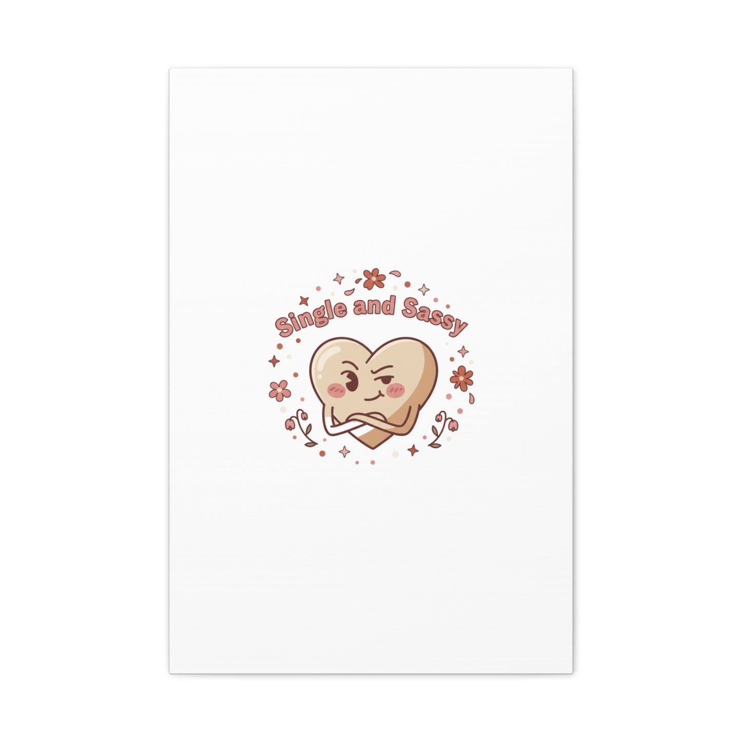 Single and Sassy Heart Canvas | Anti‑Valentine, Pastel Cynic Wall Art