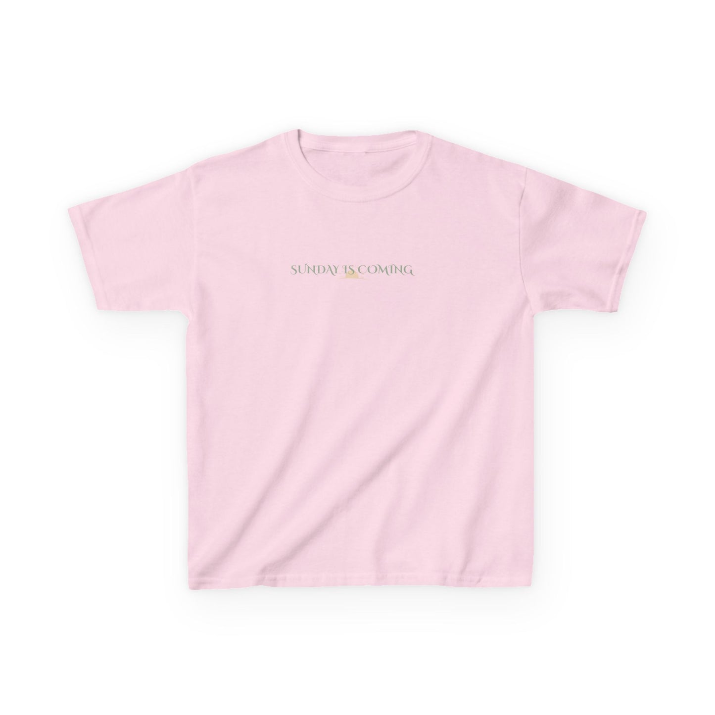 Kids Tee — Minimal "Always Be Curious" Rainbow Text