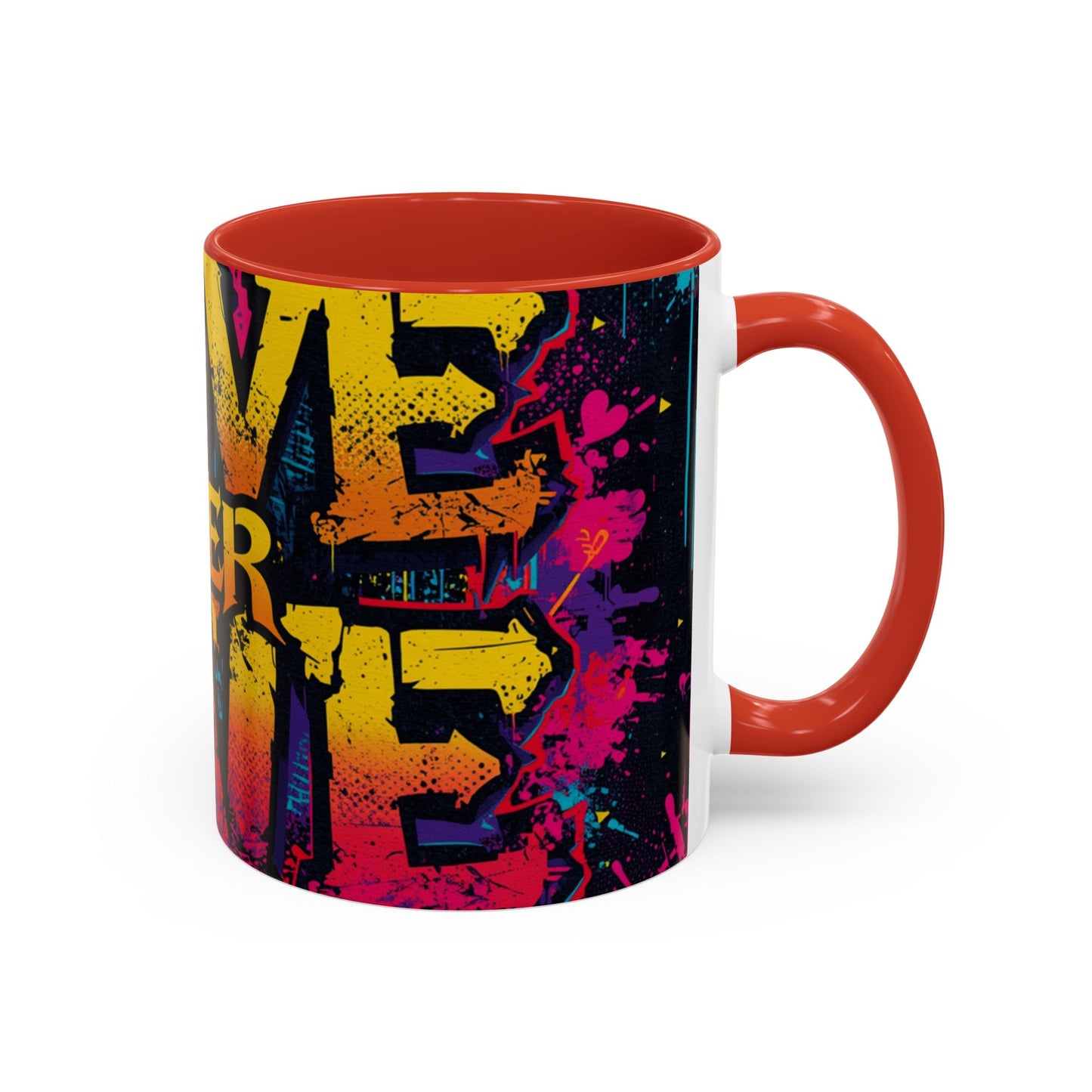 Love Over Hate Accent Coffee Mug — 11/15 oz Inspirational Ceramic Mug