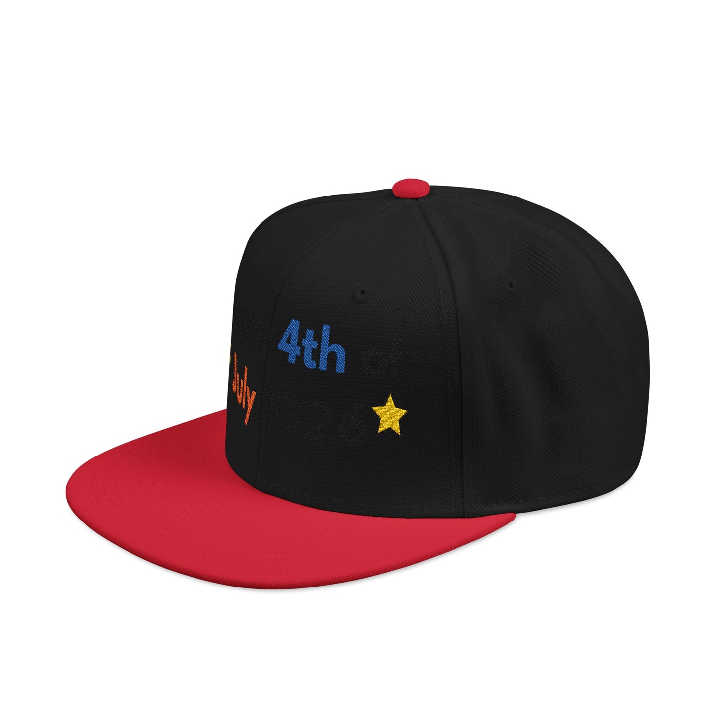 Happy 4th of July 2026 Embroidered Snapback Hat