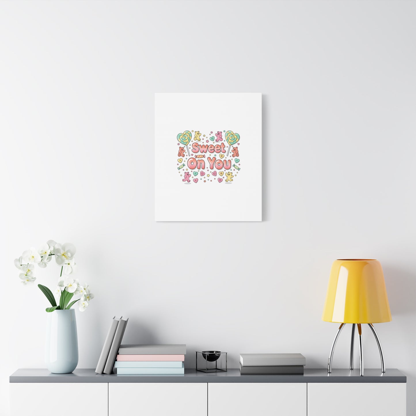 Sweet On You Canvas | Valentine Candycore heart candy pattern, pastel snackcore art