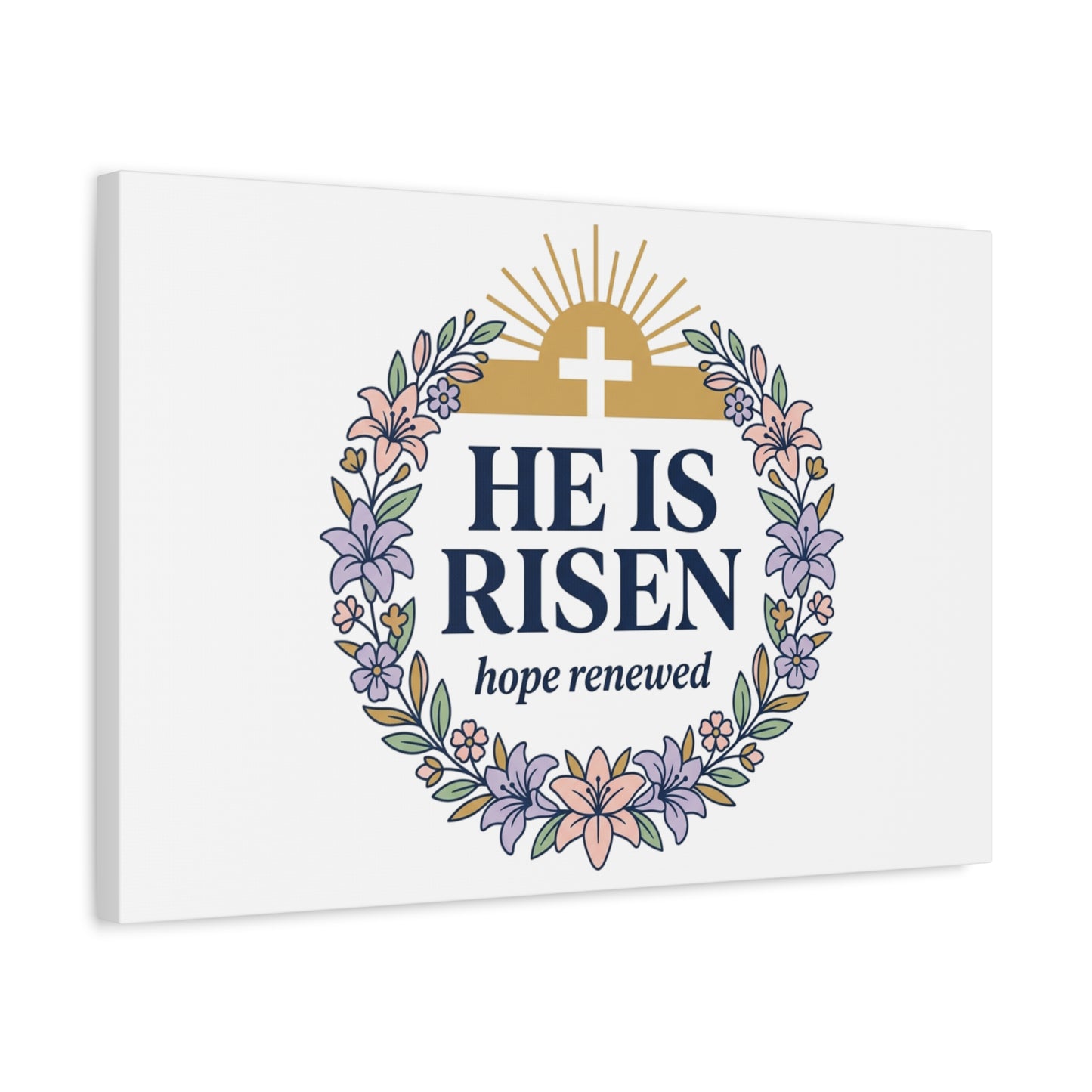He Is Risen Canvas | Christian Easter Wall Art, Resurrection Scripture