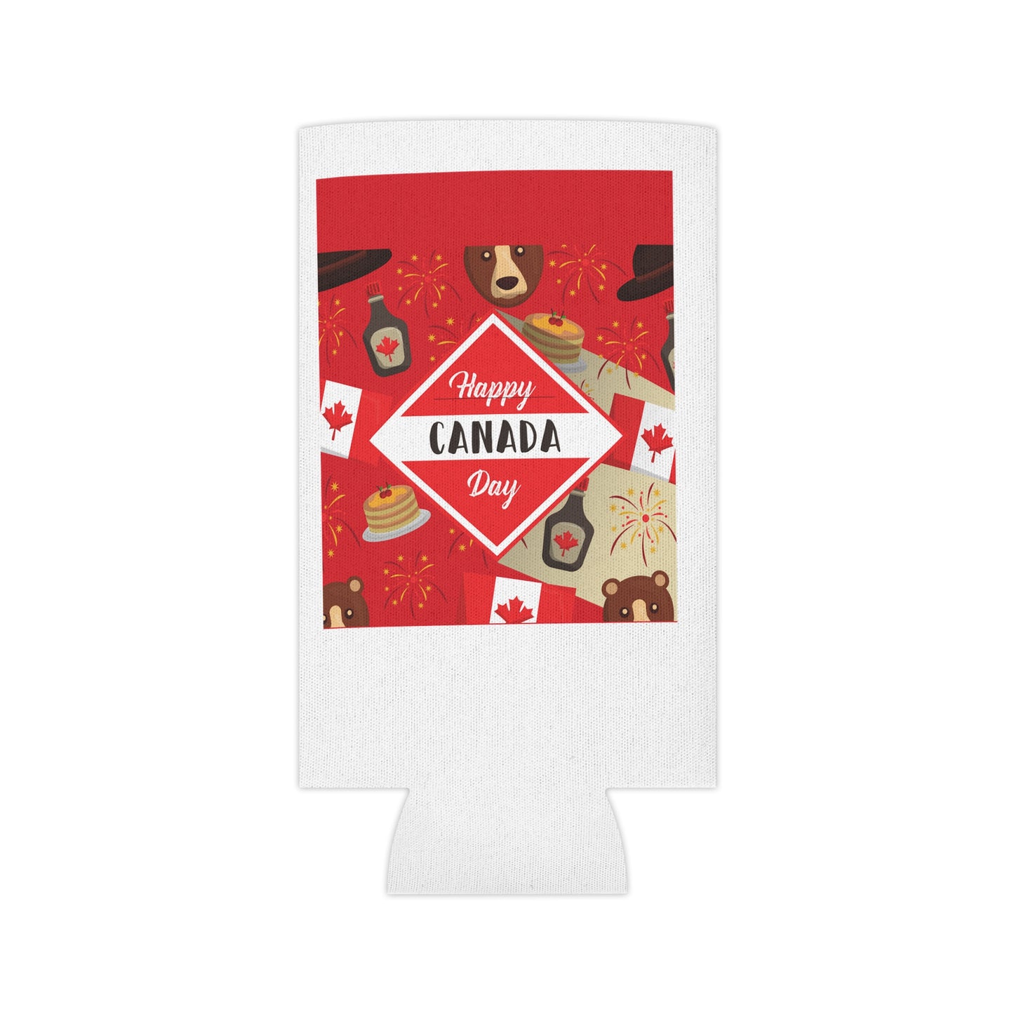 Canada Day Can Cooler — Happy Canada Day 1 July Patriotic Beverage Koozie