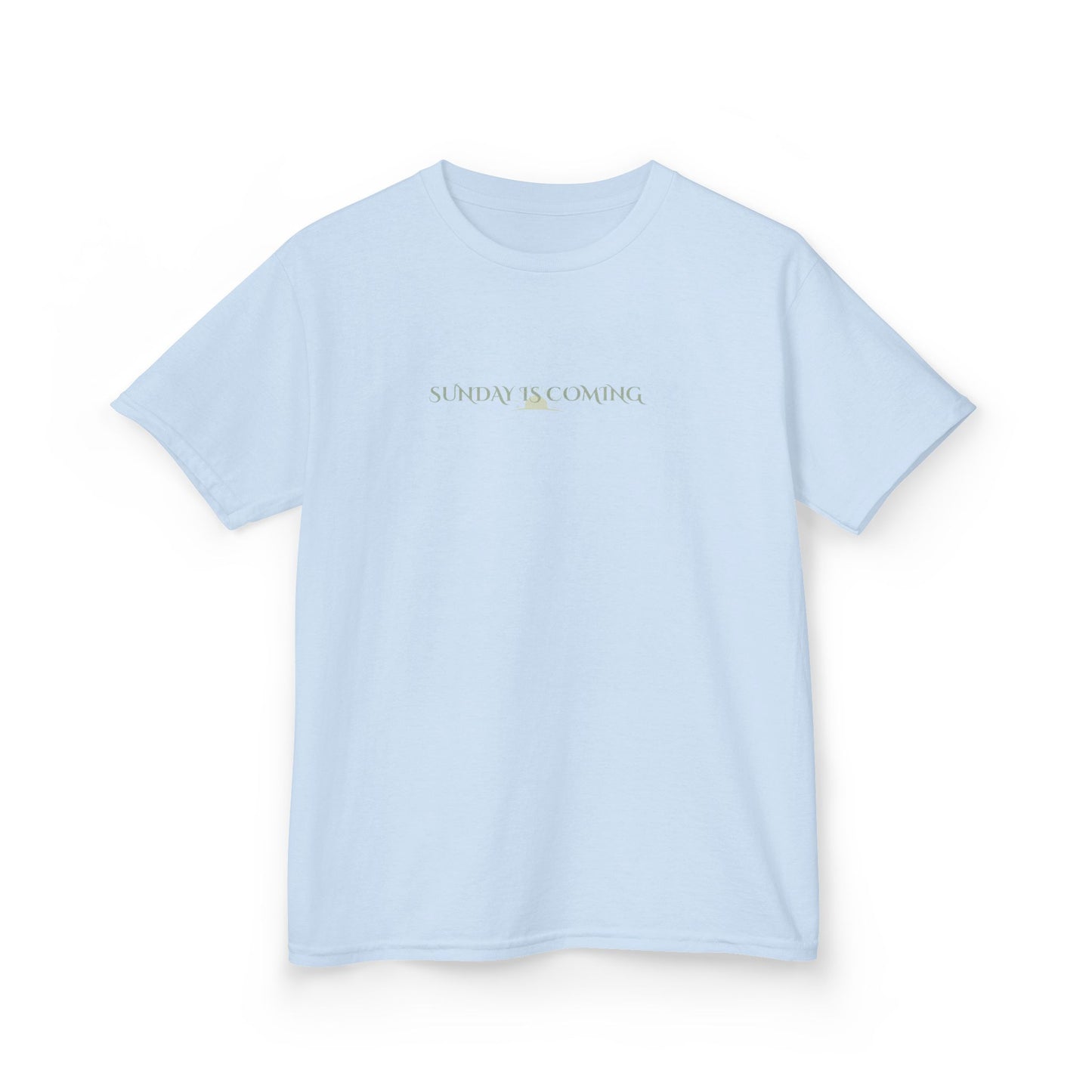 Kids Tee — Minimal "Always Be Curious" Rainbow Text