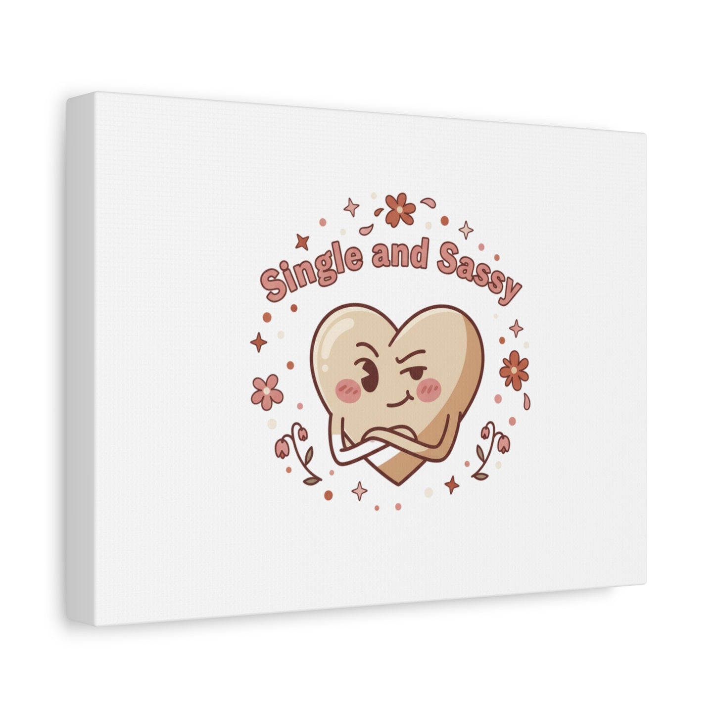 Single and Sassy Heart Canvas | Anti‑Valentine, Pastel Cynic Wall Art
