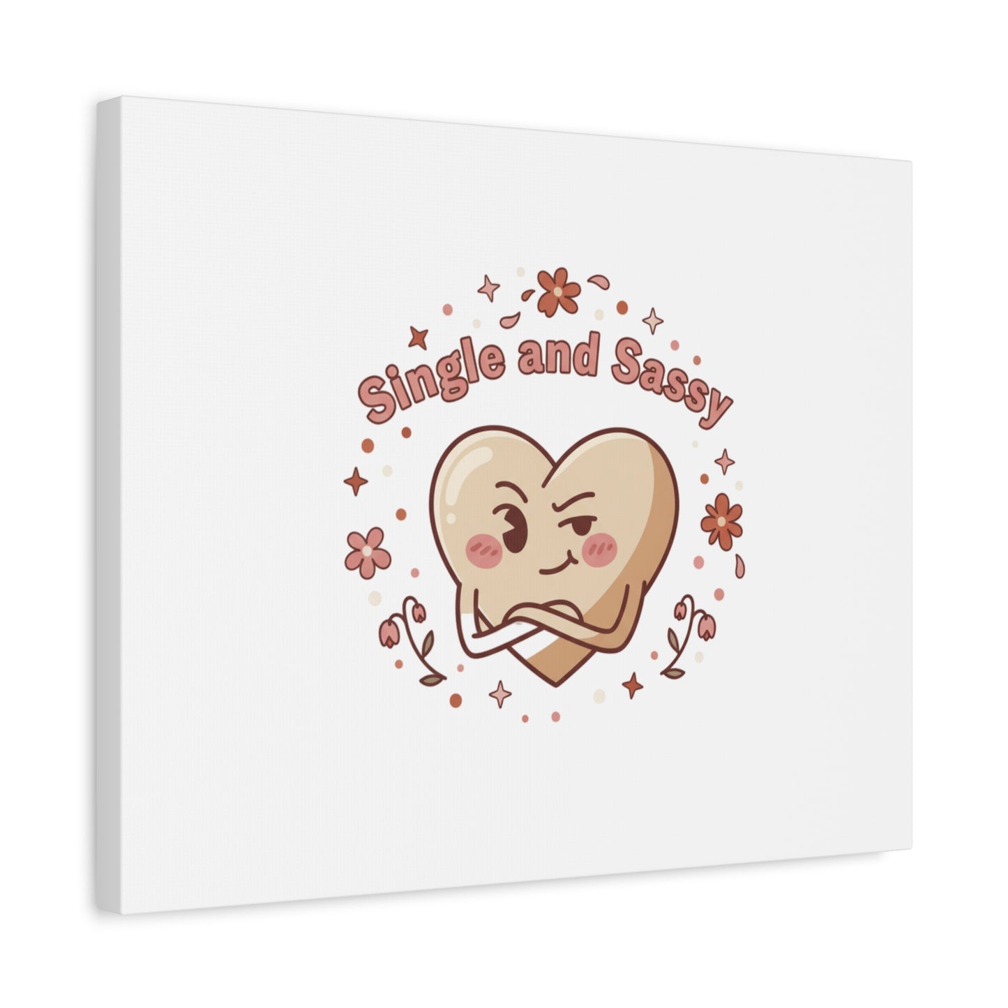 Single and Sassy Heart Canvas | Anti‑Valentine, Pastel Cynic Wall Art