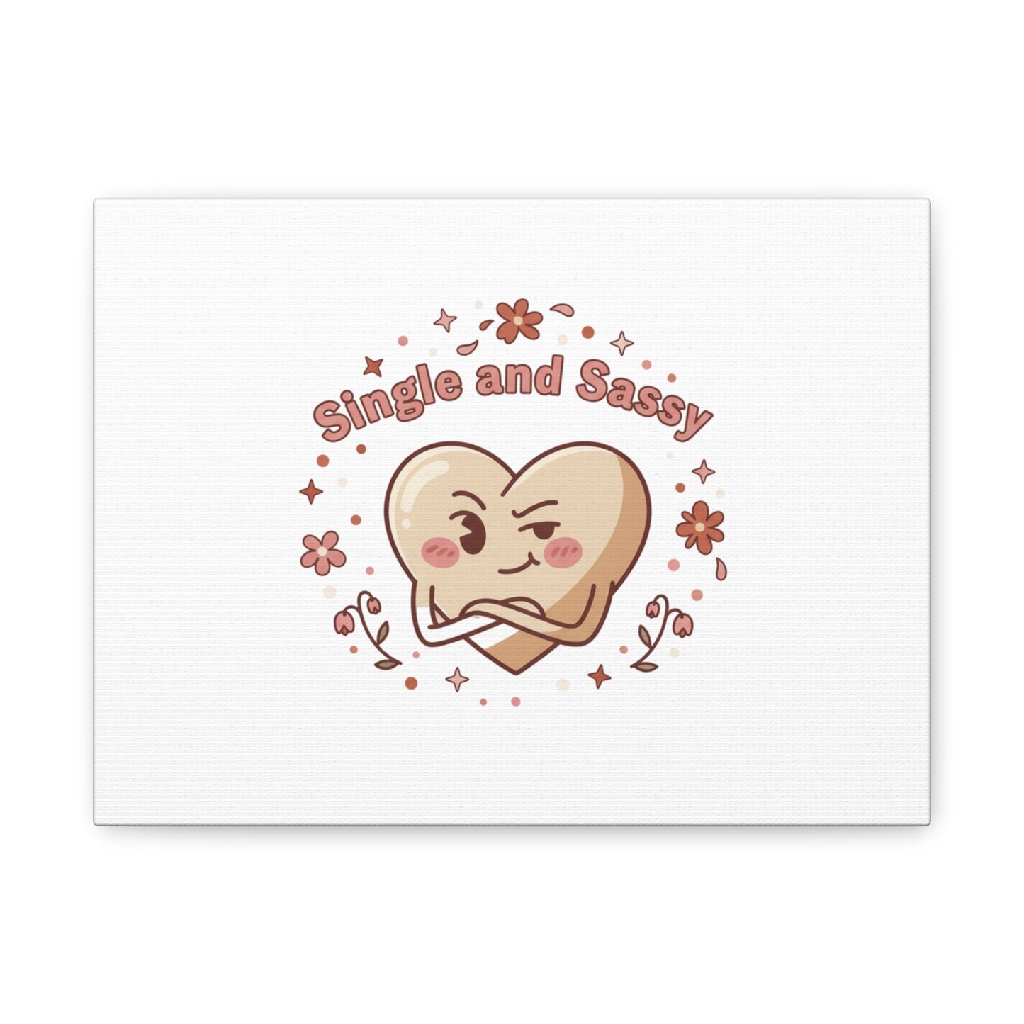 Single and Sassy Heart Canvas | Anti‑Valentine, Pastel Cynic Wall Art