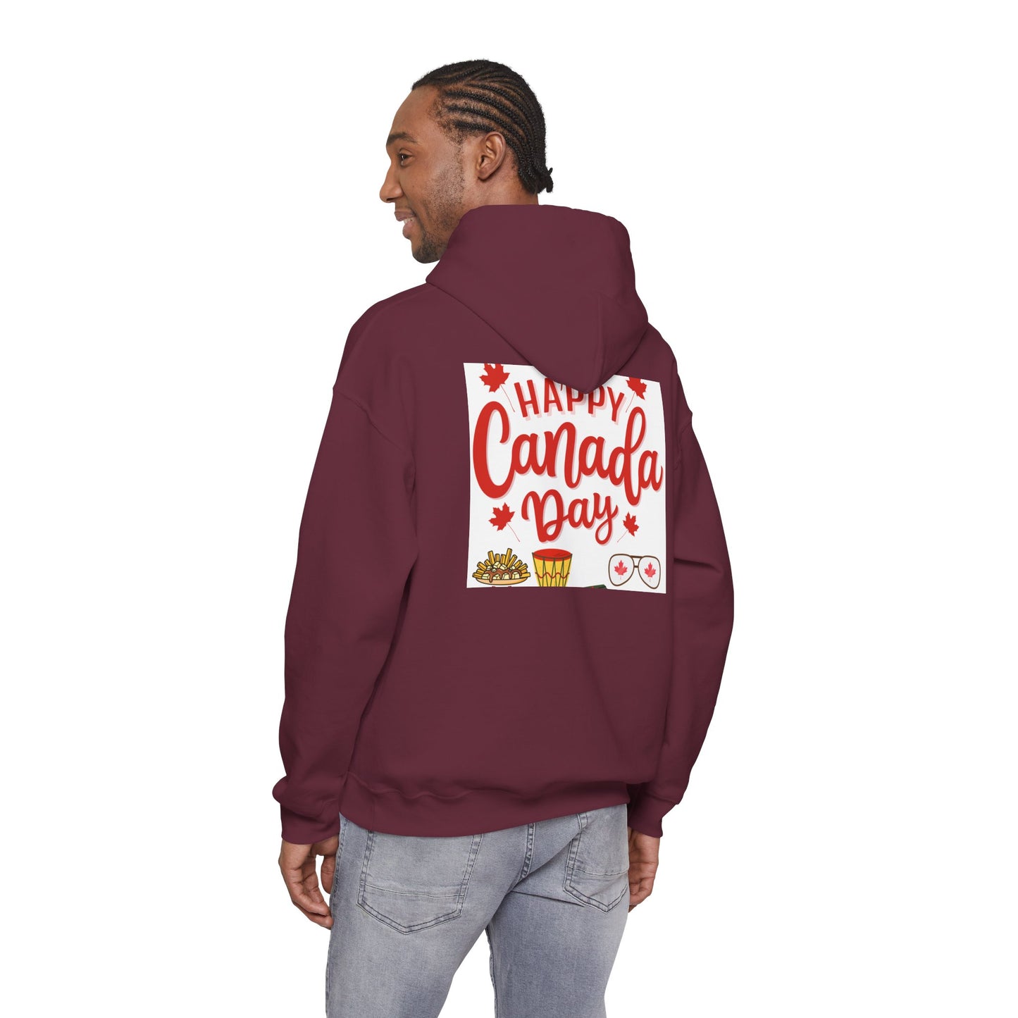 Canada Day Hoodie — "Happy Canada Day! Proud Canadian" Celebration Sweatshirt