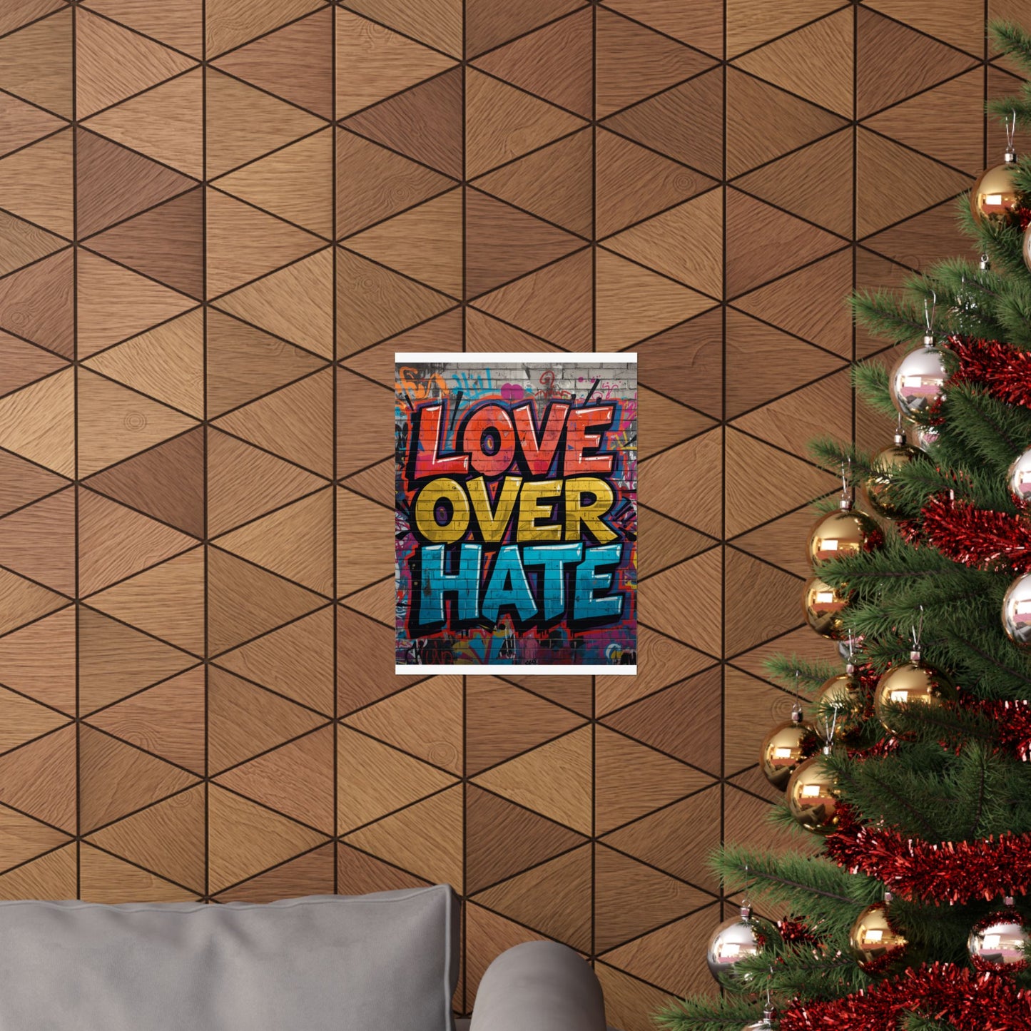 Love Over Hate Matte Poster — Bold Graffiti Street Art Wall Print