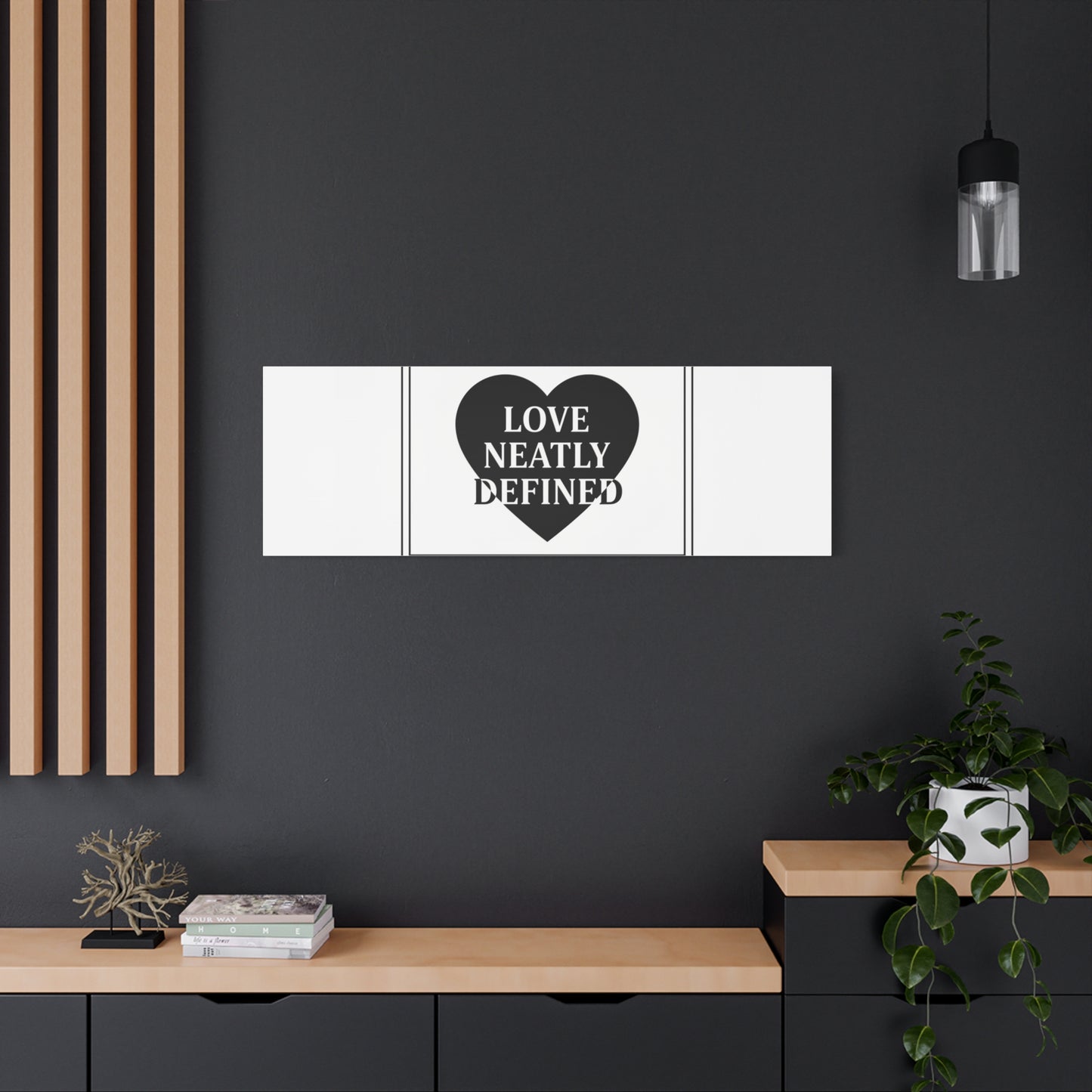 Love Neatly Defined Canvas, editorial black and white love print | elegant typography poster